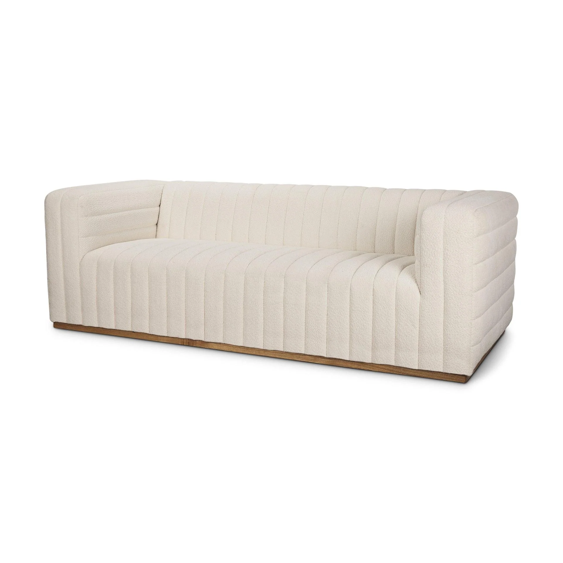 Ricciardo Cream Boucle 3-Seater Sofa - Remutear