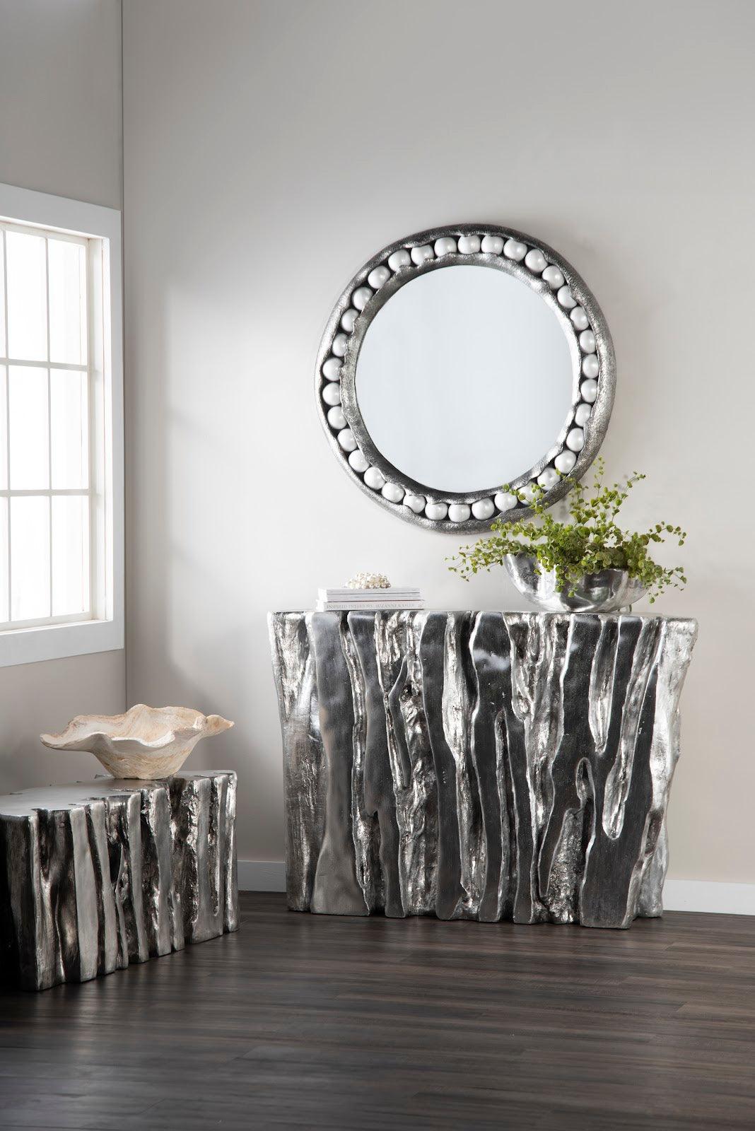 Freeform Console Table, Silver Leaf - Remutear