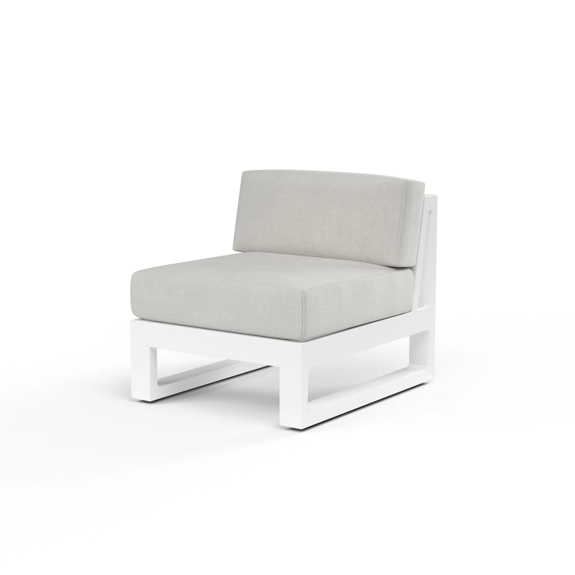 Newport Armless Club Chair in Cast Silver, No Welt - Remutear