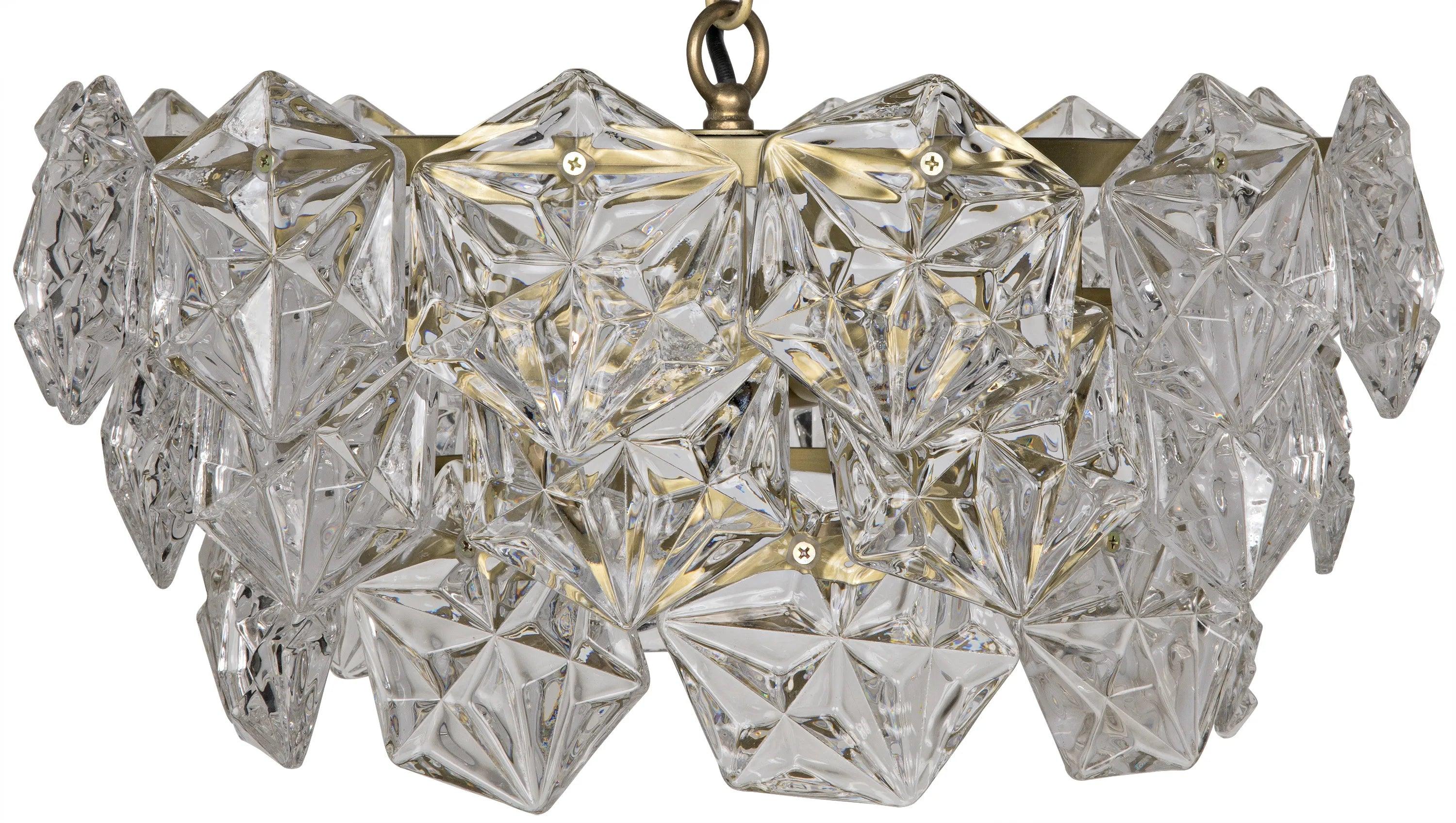 Neive Chandelier, Small, Metal with Brass Finish - Remutear