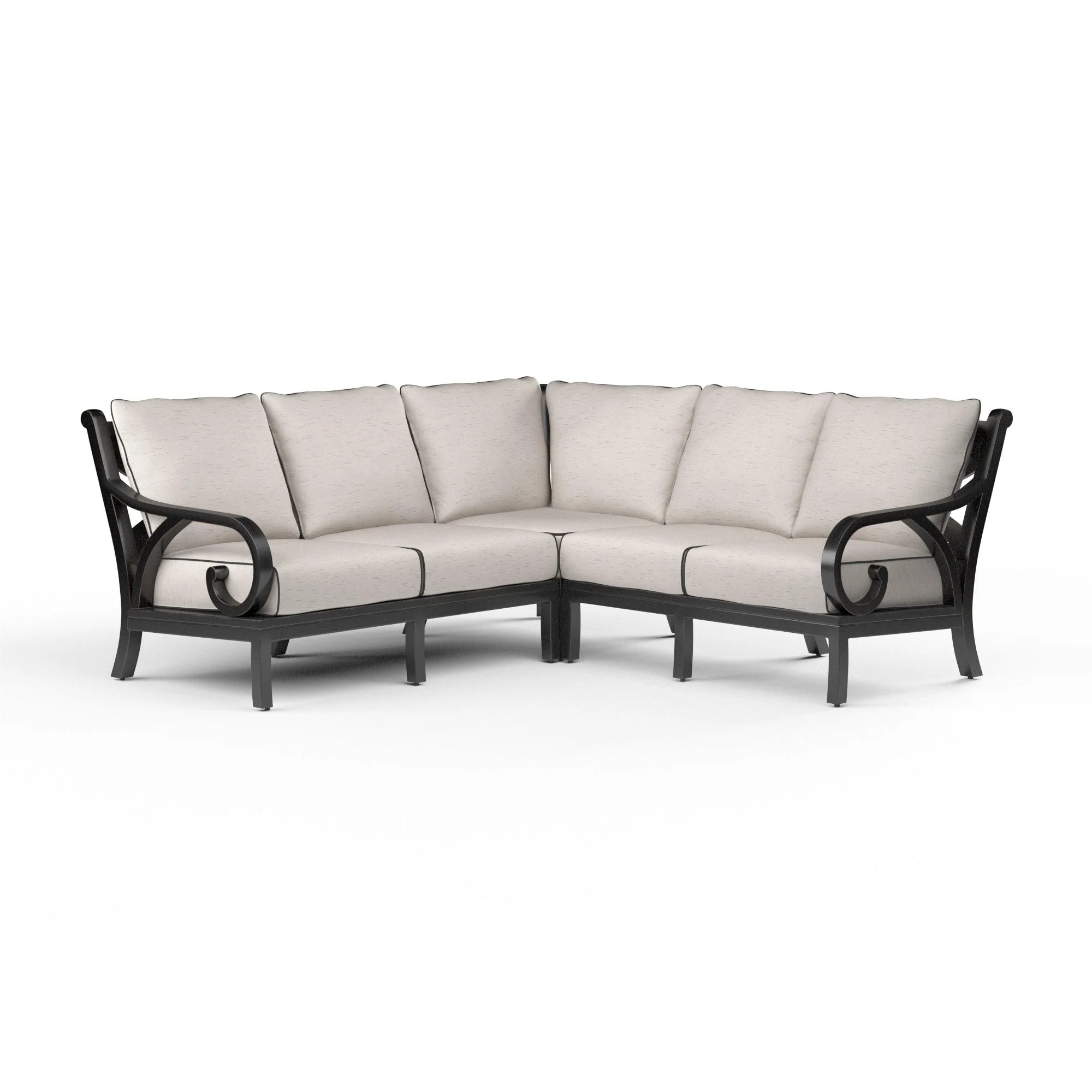 Monterey Sectional in Frequency Sand w/ Contrast Canvas Java Welt - Remutear