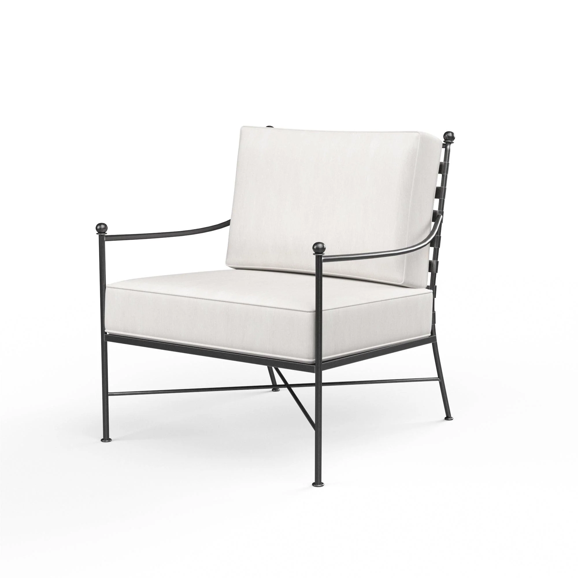 Provence Club Chair in Canvas Flax w/ Self Welt - Remutear