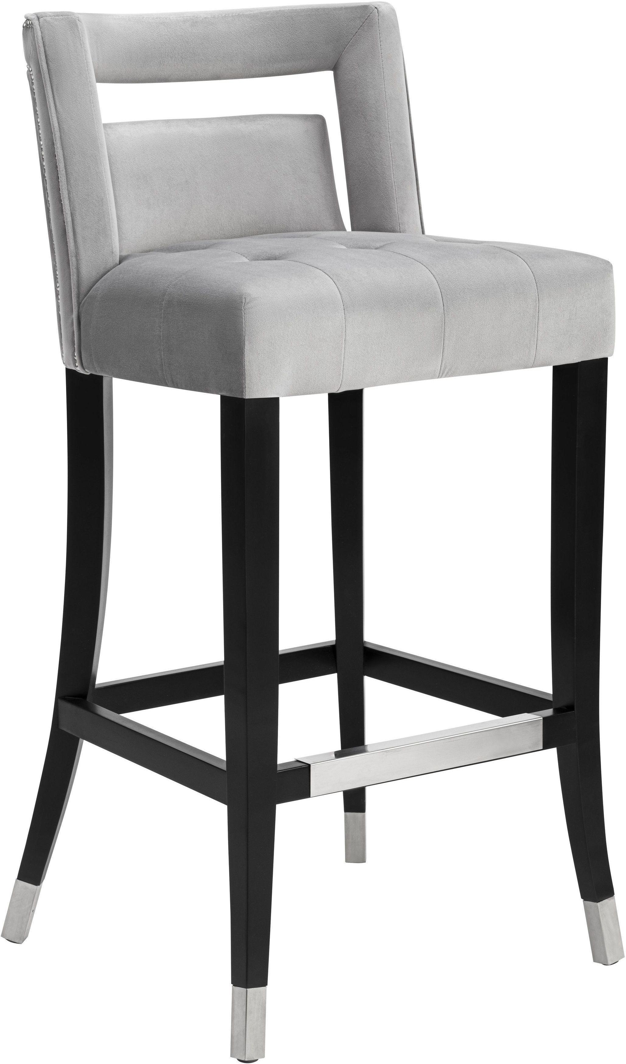Hart Grey Velvet Bar Stool - Remutear