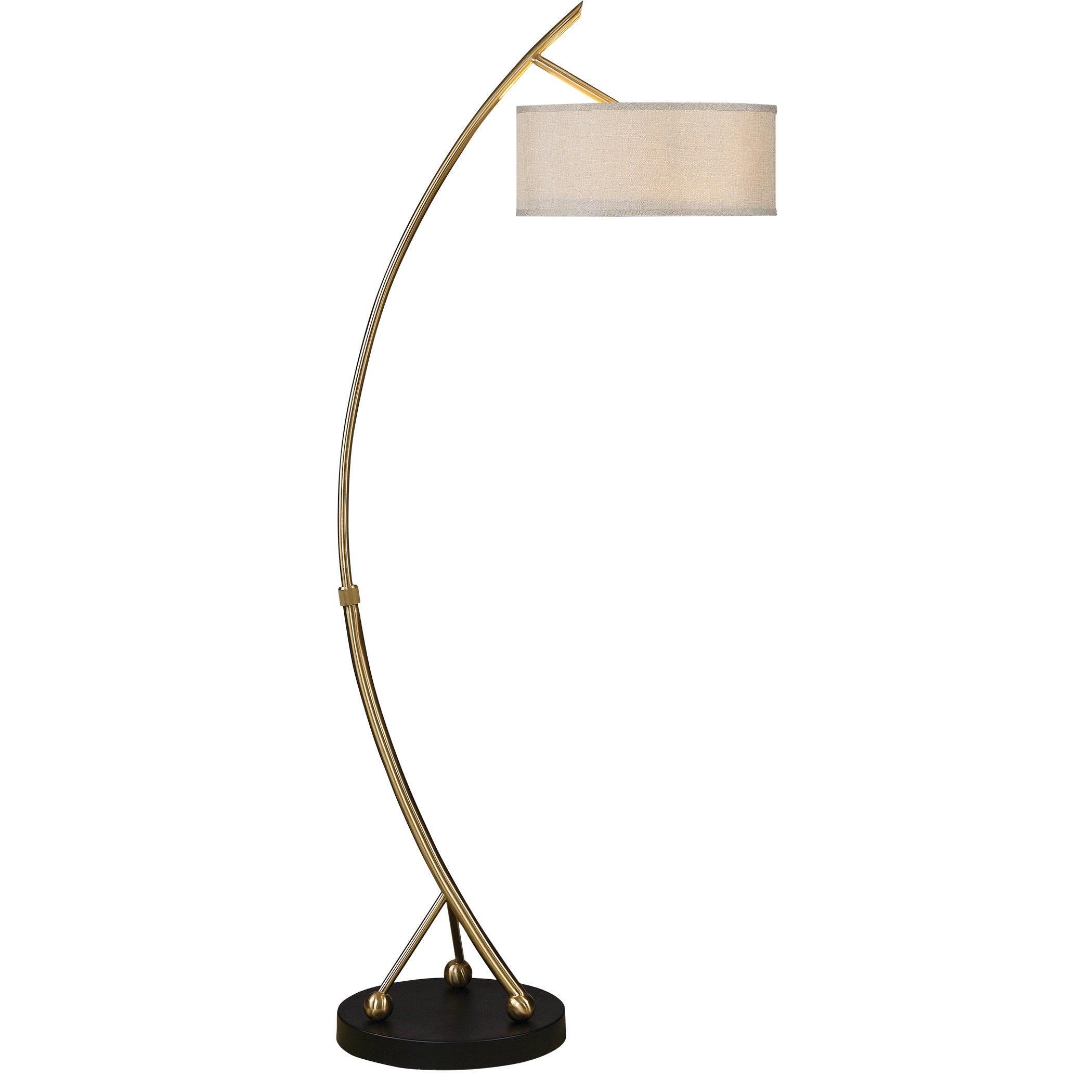 Vardar Curved Brass Floor Lamp - Remutear