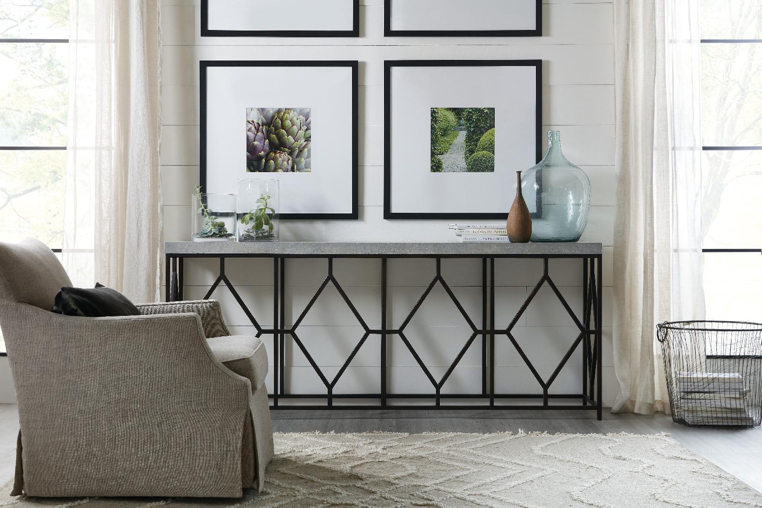 Ciao Bella Metal and Faux Concrete Console Table - Remutear