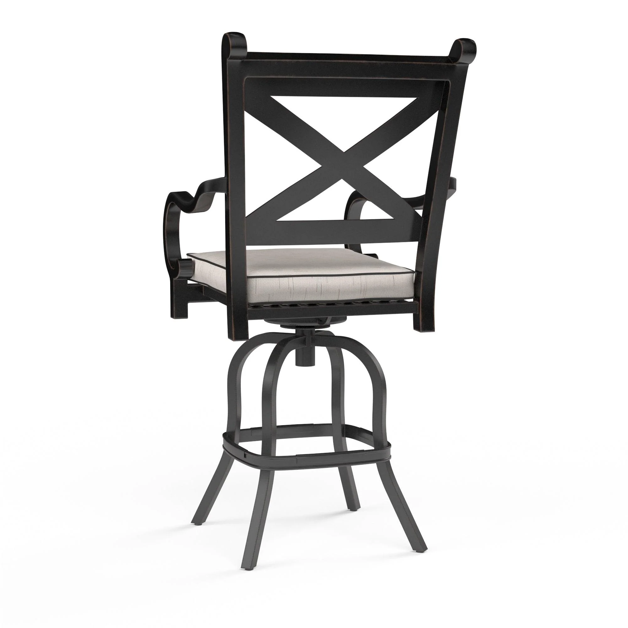 Monterey Swivel Dining Chair in Frequency Sand w/ Contrast Canvas Java Welt - Remutear