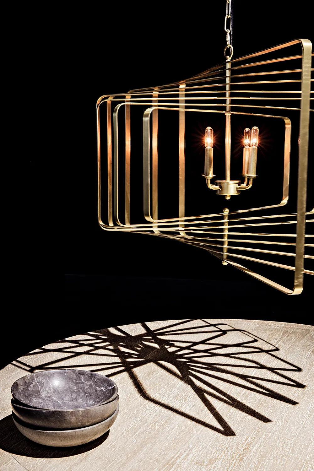 Dimaclema Chandelier, Small, Metal with Brass Finish - Remutear
