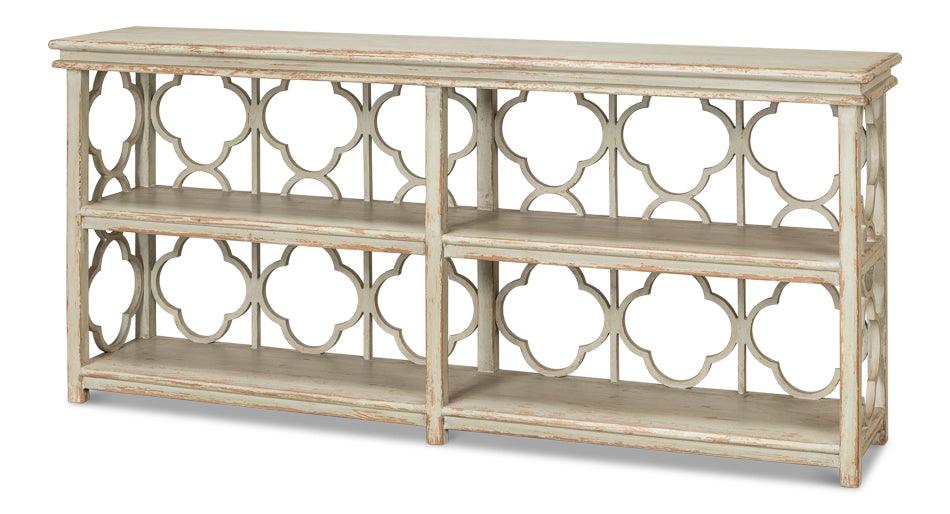 Quatrefoil Bookshelf Console Table - Remutear