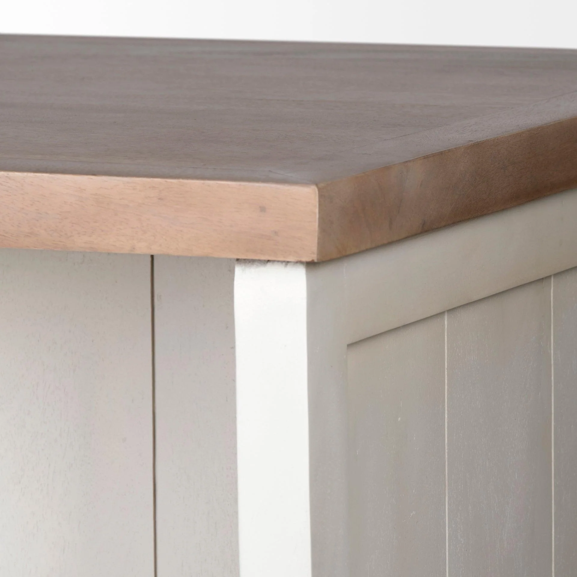Fairview II White and Brown Two-Tone Stain Solid Wood Kitchen Island - Remutear