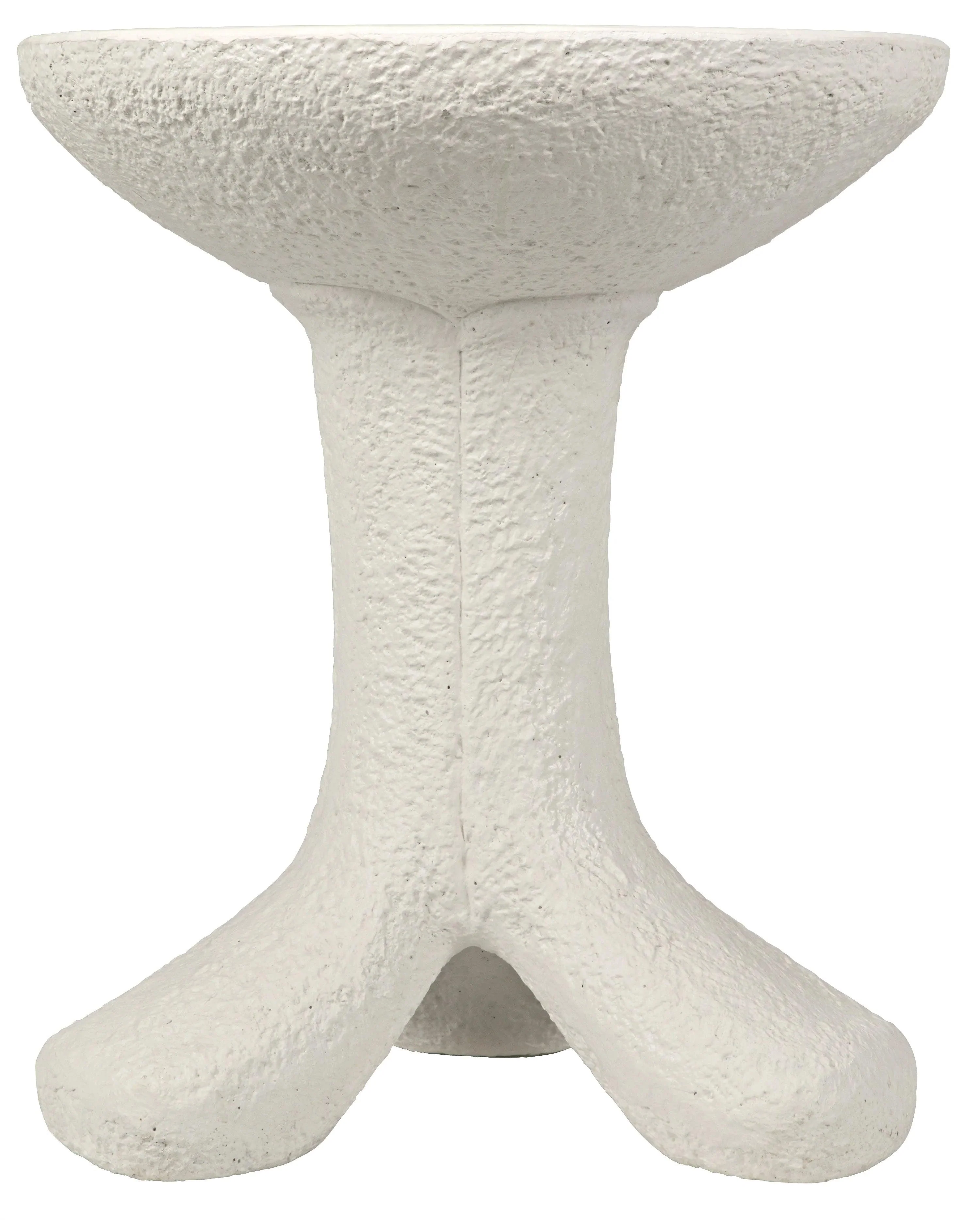 Laramy Side Table, White Fiber Cement - Remutear