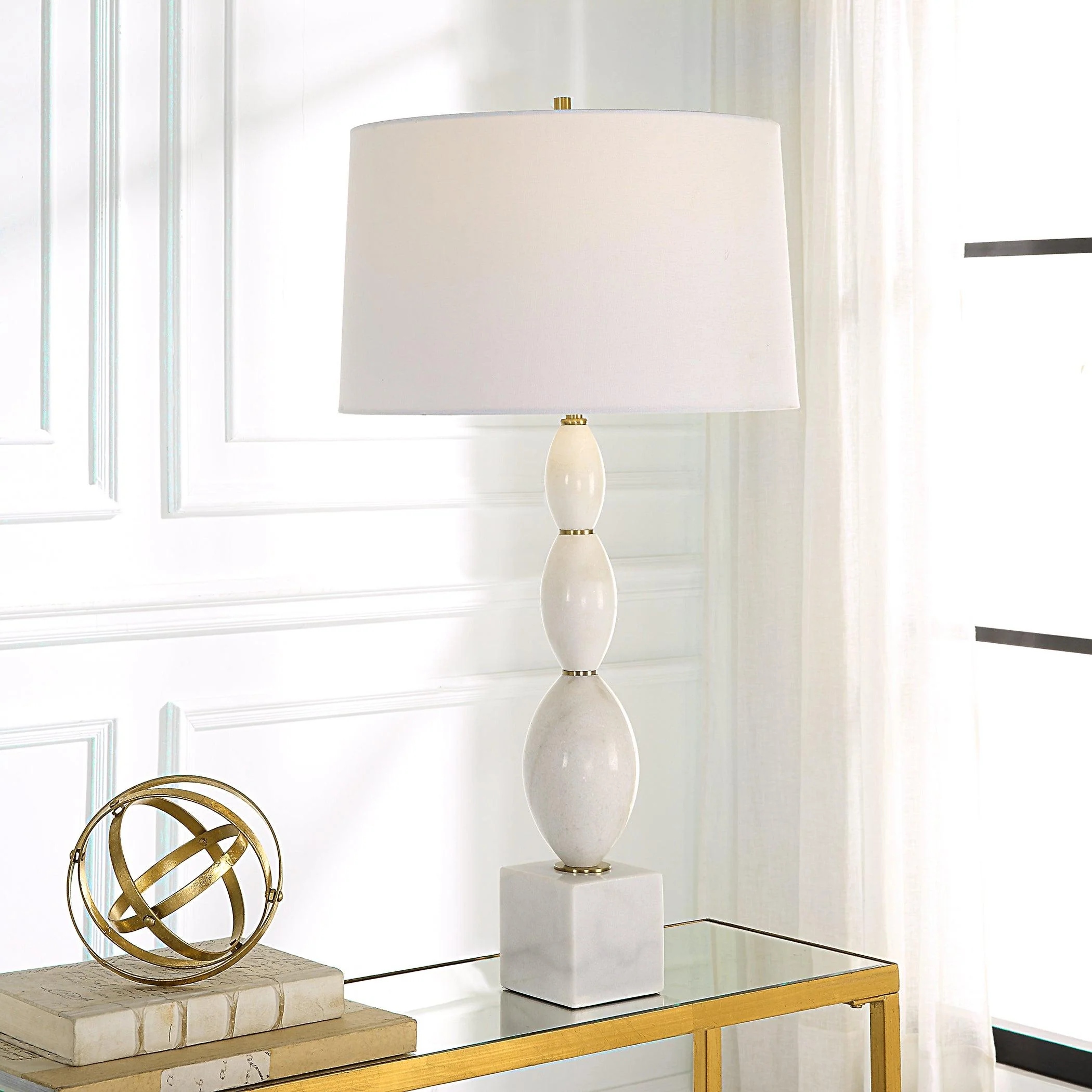 Regalia White Marble Table Lamp - Remutear