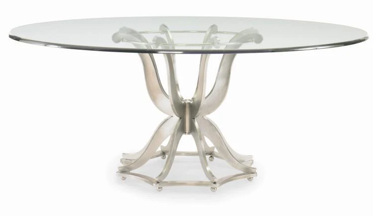 Omni Metal Dining Table Base With Glass Top - Remutear