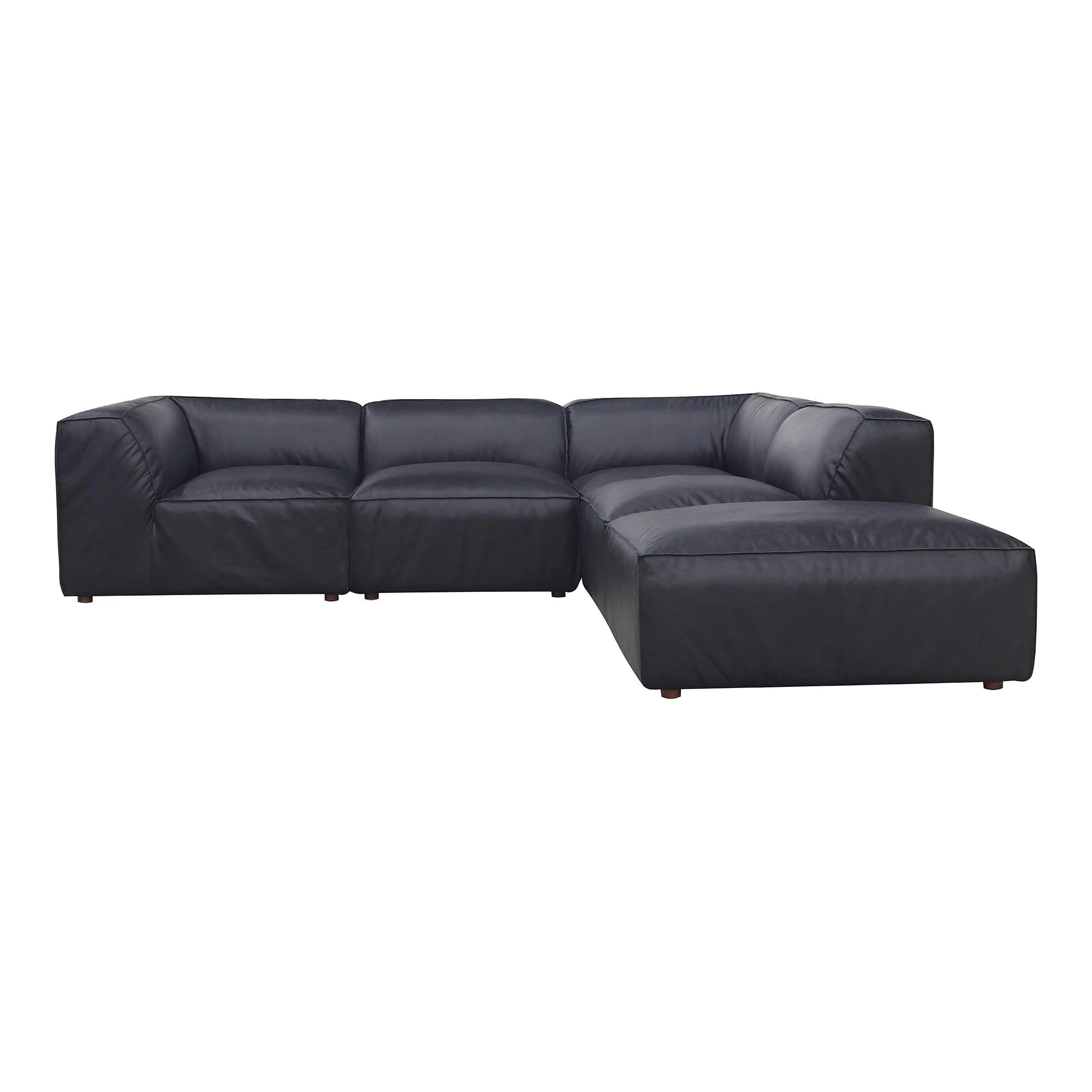 Form Classic L Modular Sectional Vantage Black Leather - Remutear