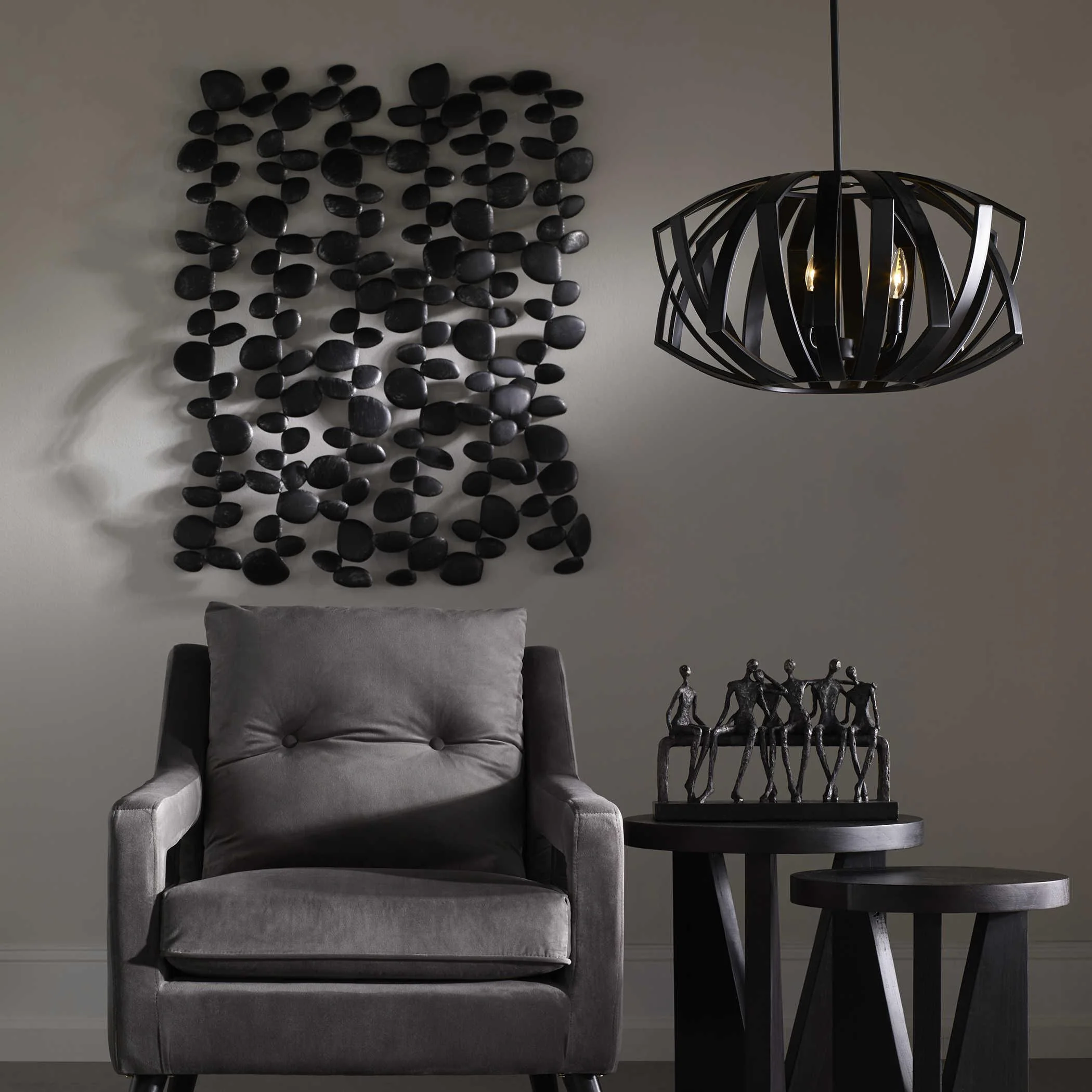 SKIPPING STONES FORGED IRON WALL ART - Remutear
