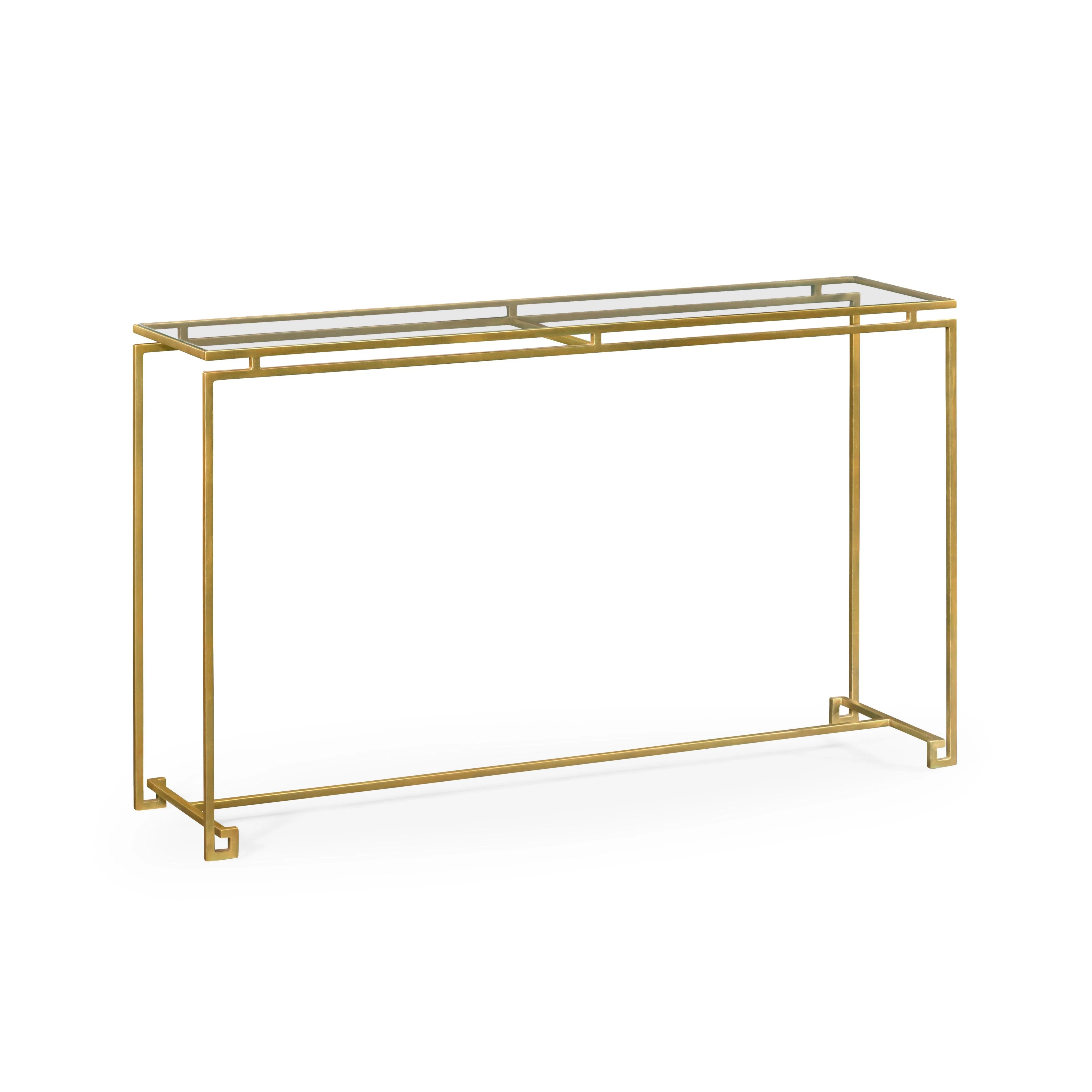 Simply Elegant Iron & Glass Console Table - Remutear