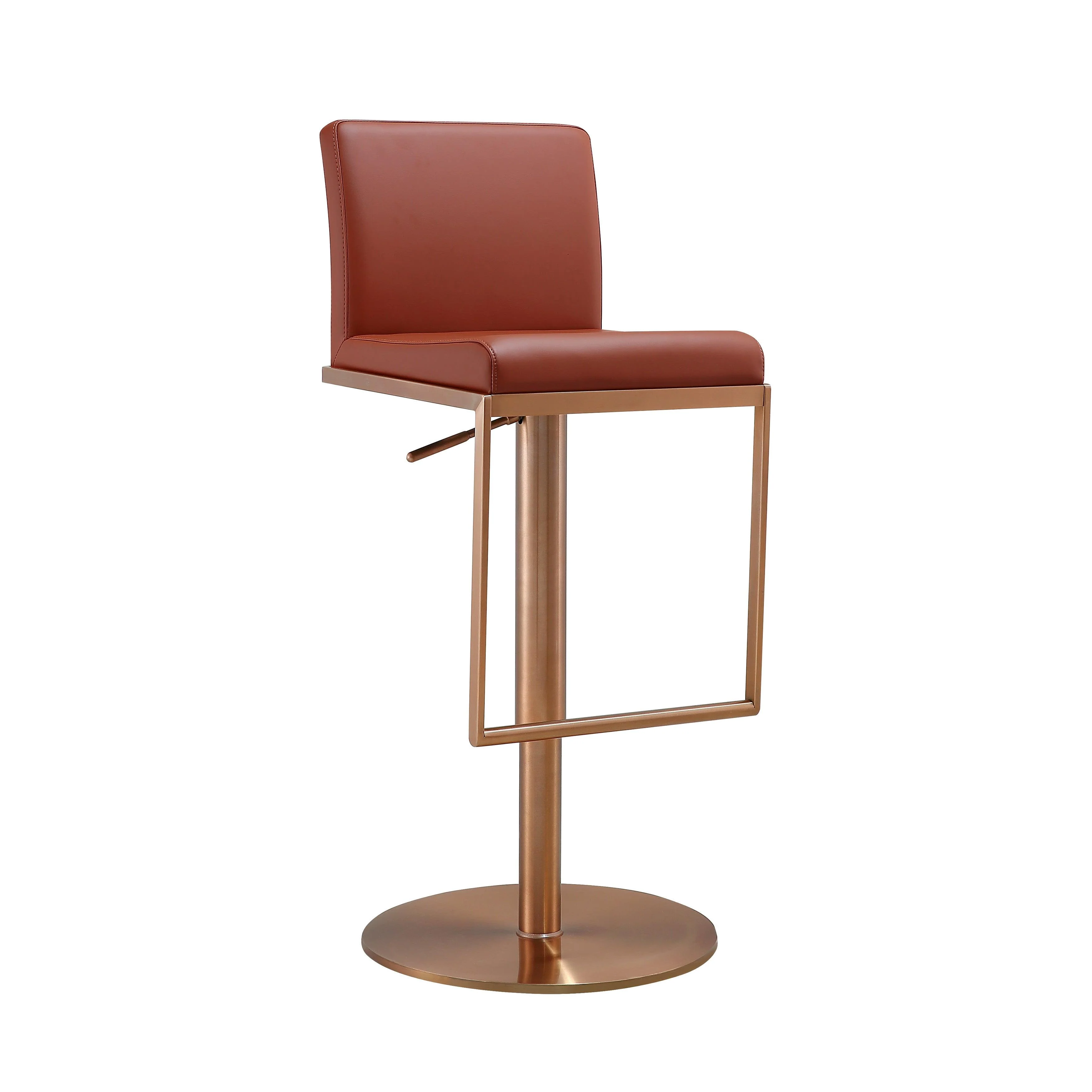 Sentinel Saddle Brown and Rose Gold Adjustable Stool - Remutear