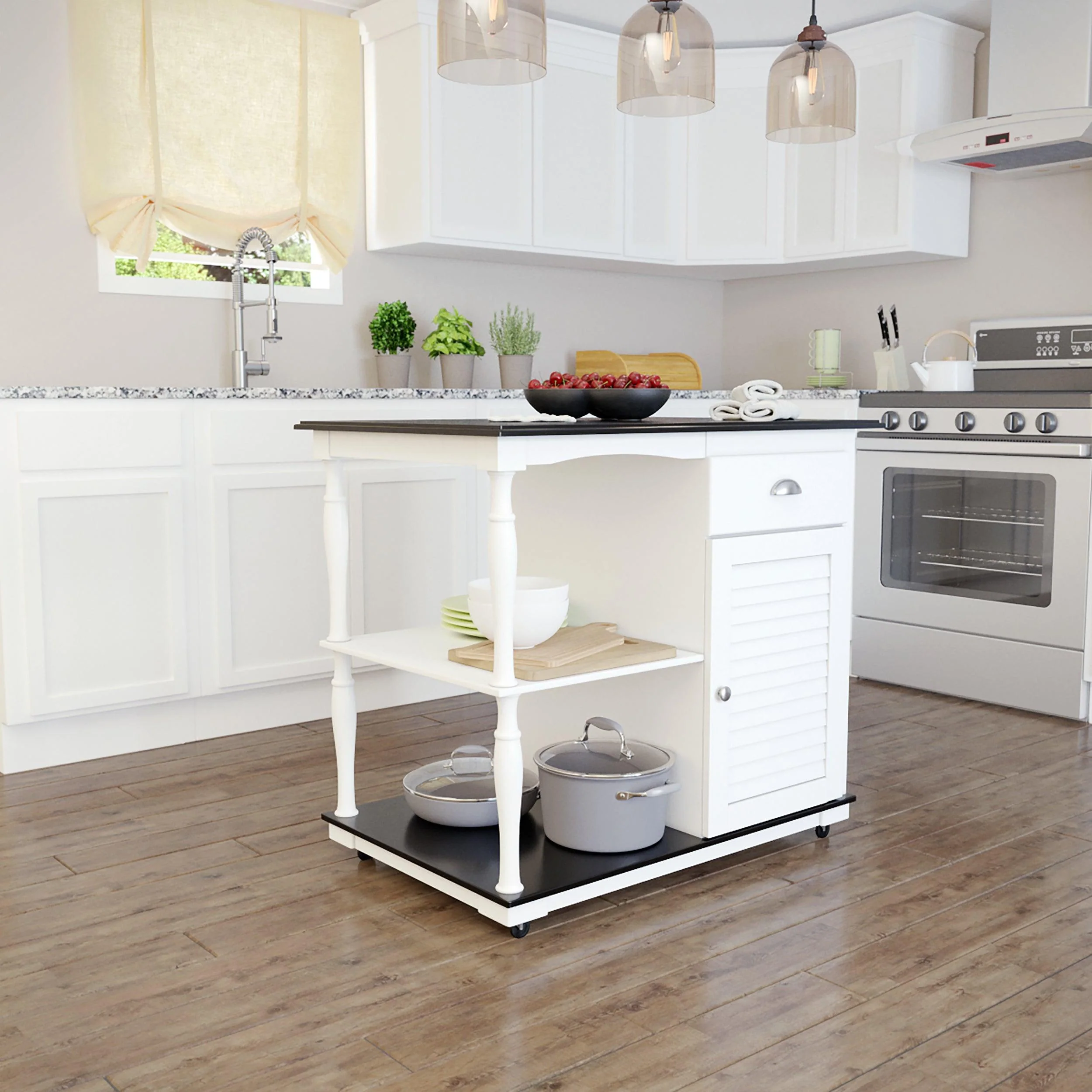 Muxlow Rolling Kitchen Island w/ Storage - Remutear