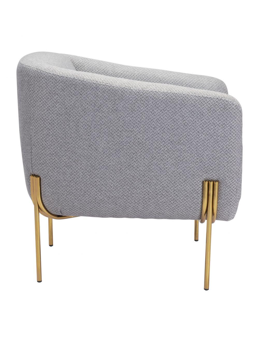 Micaela Arm Chair Gray & Gold - Remutear