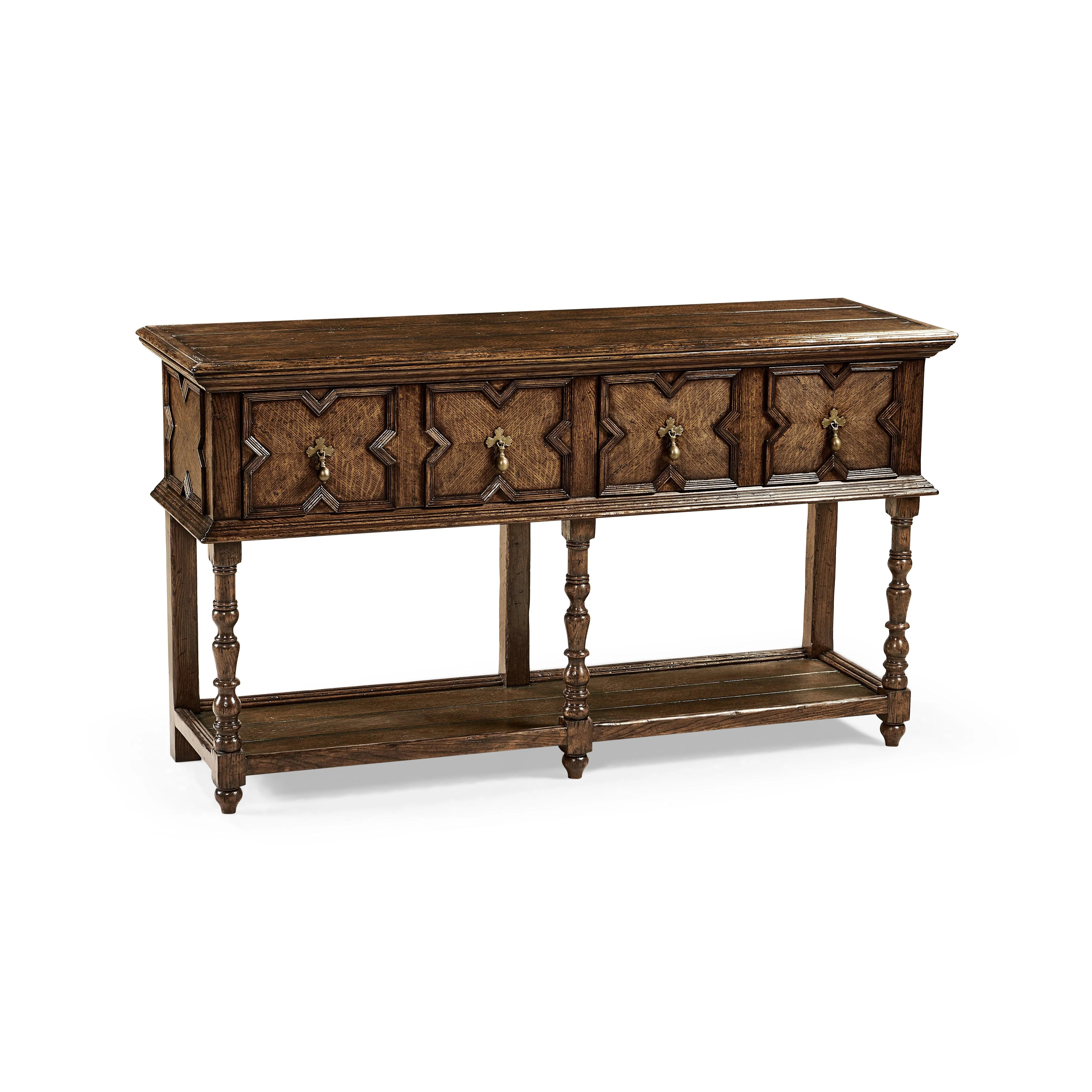 Country Farmhouse Tudor Style Dark Oak Buffet - Remutear
