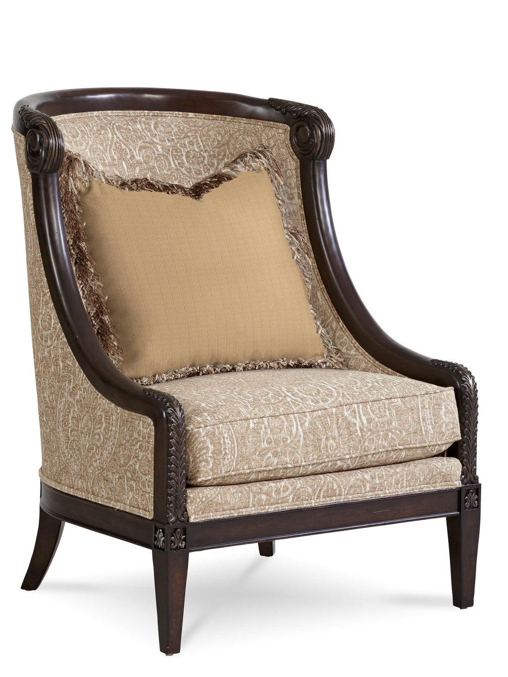 Giovanna Azure Carved Wood Accent Chair - Remutear