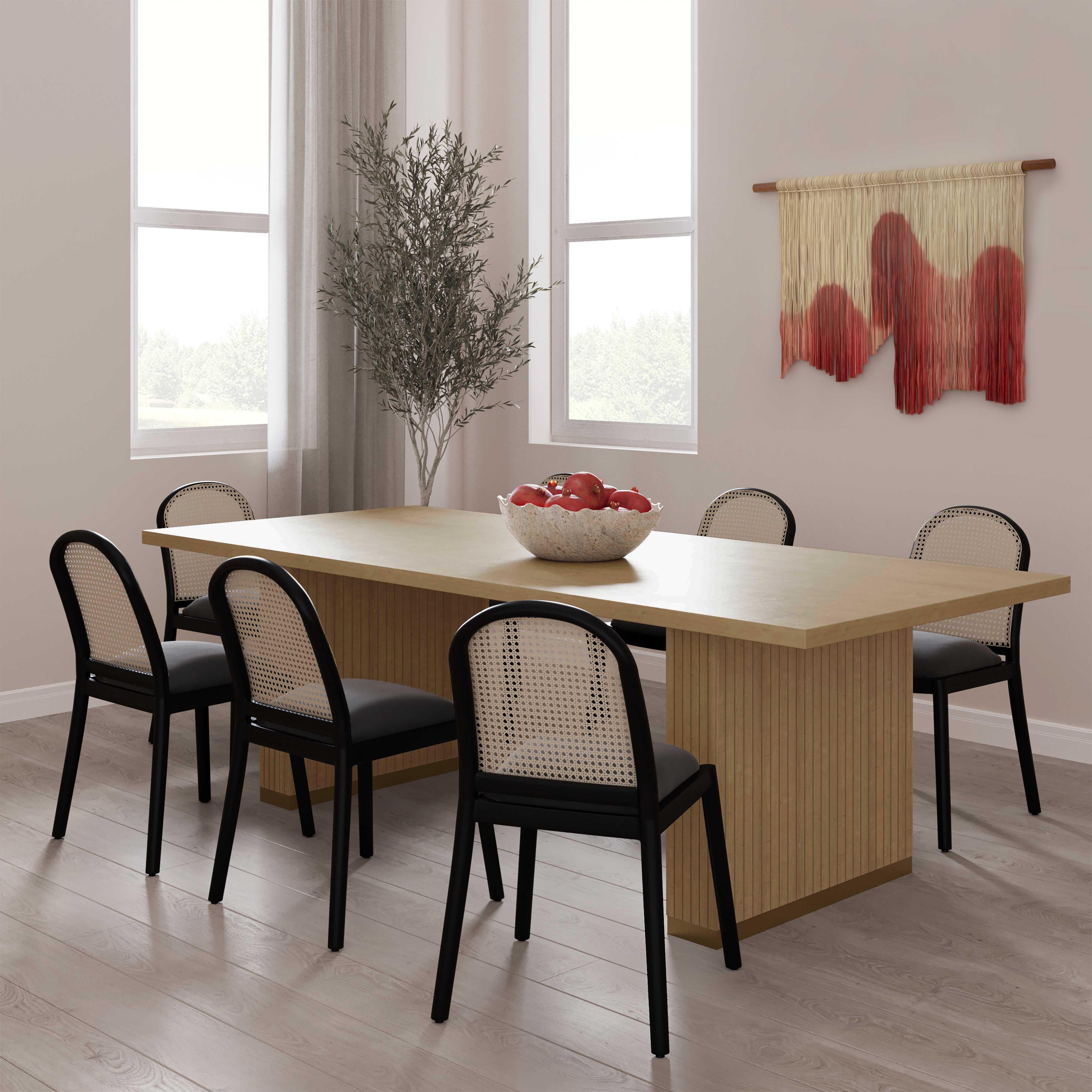 Chelsea Natural Oak Wood Rectangular Dining Table - Remutear