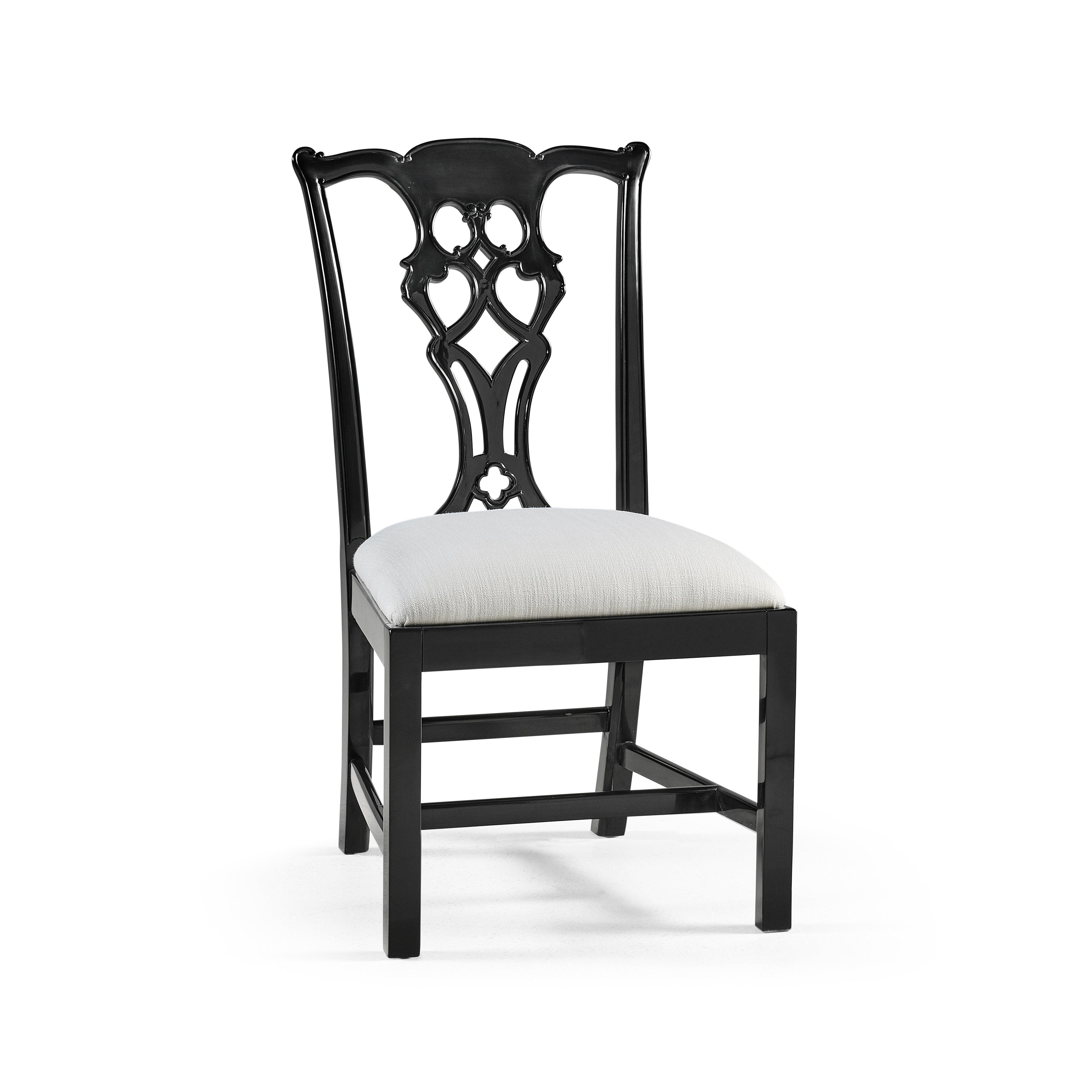 Reimagined Spark Chippendale Black Side Chair - Remutear
