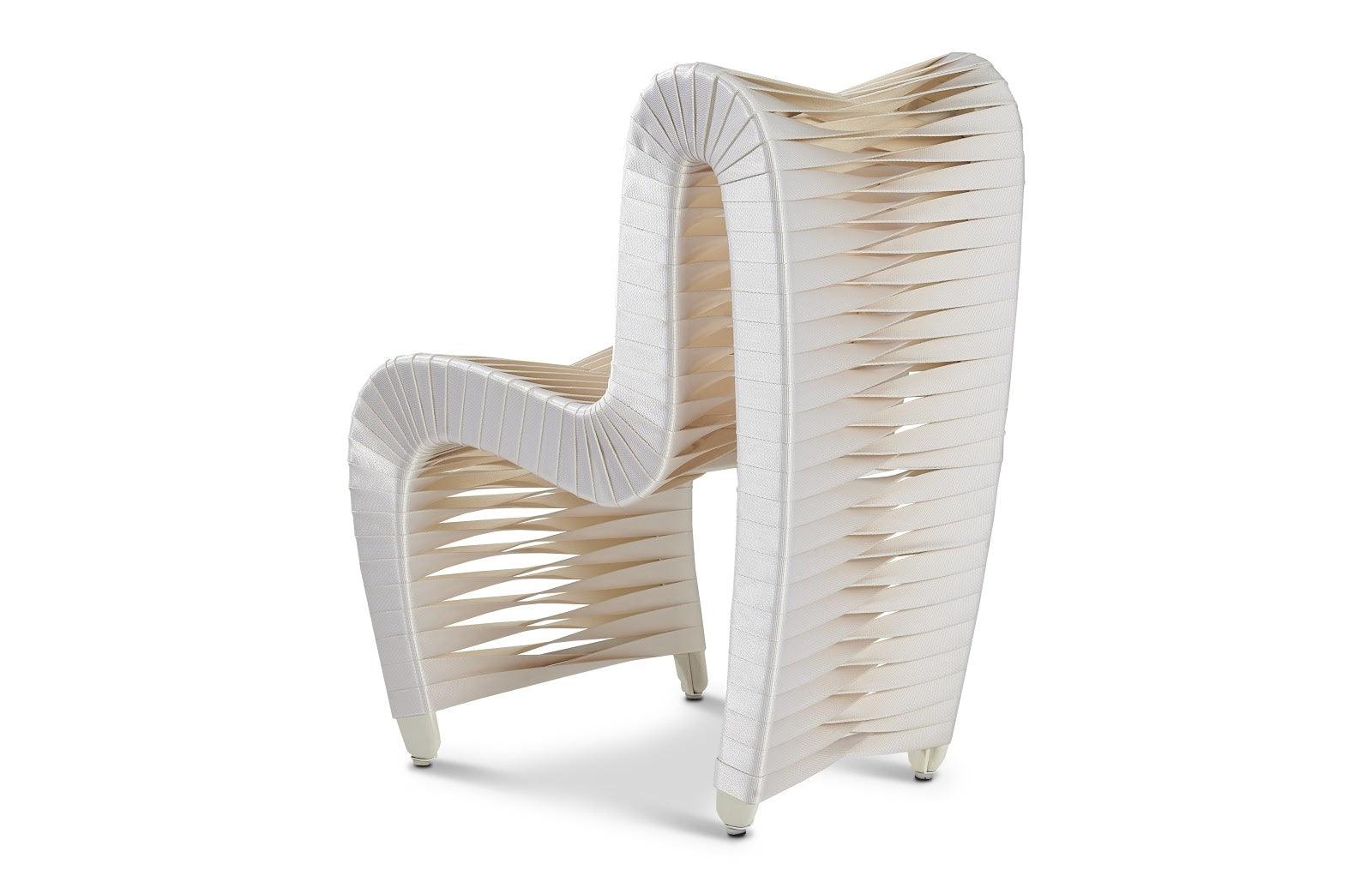 Seat Belt Dining Chair, White/Off-White - Remutear