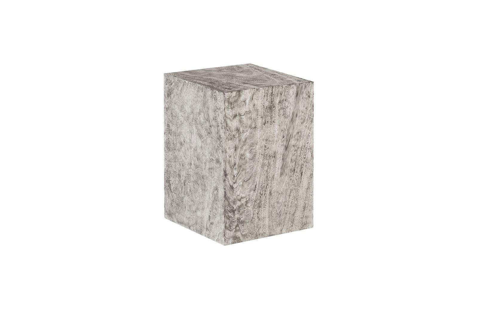 Origins Pedestal, Small, Mitered Chamcha Wood, Gray Stone Finish - Remutear