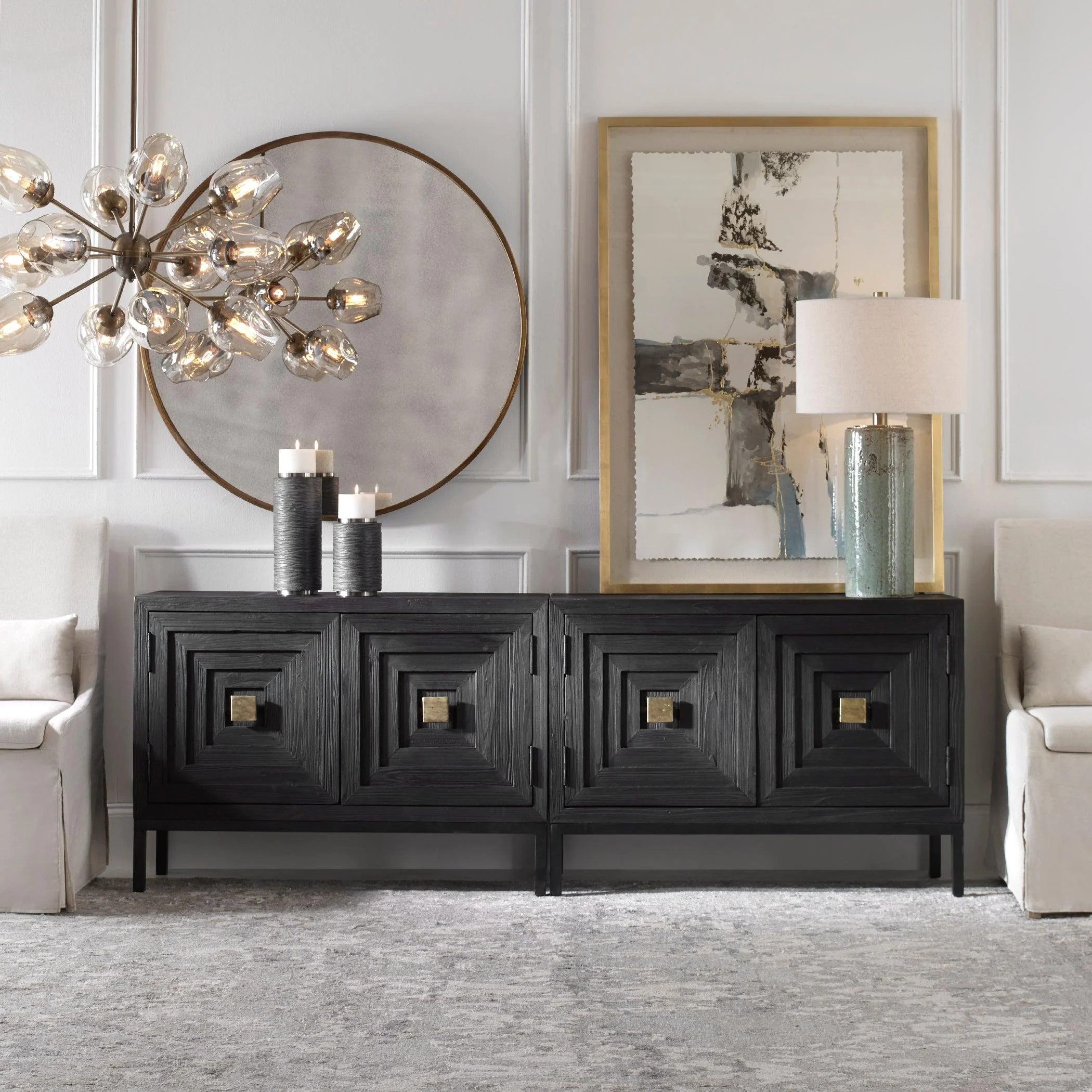 Aiken Dark Walnut 2 Door Cabinet - Remutear