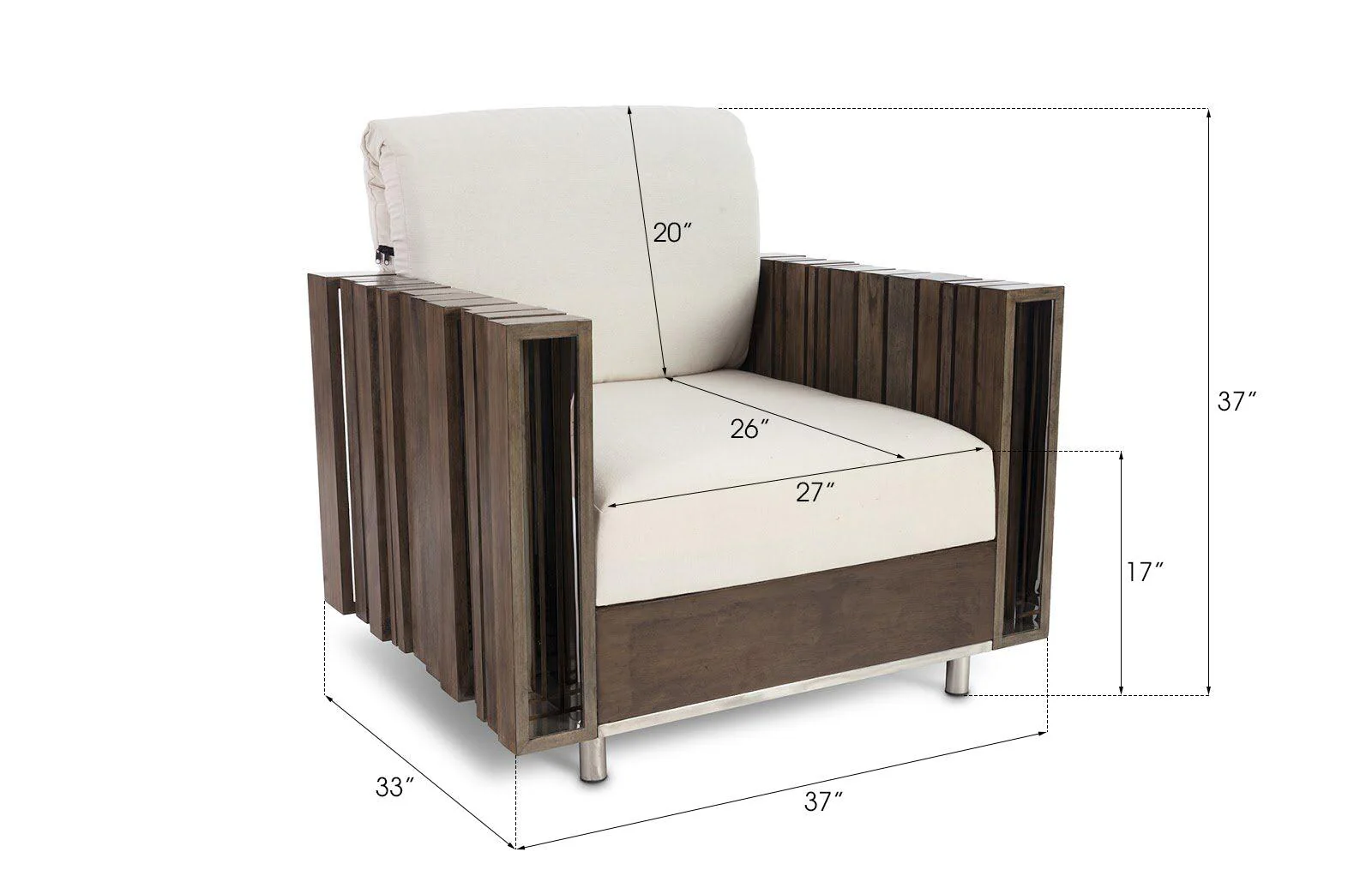 Barcode Club Chair, White Cushion - Remutear