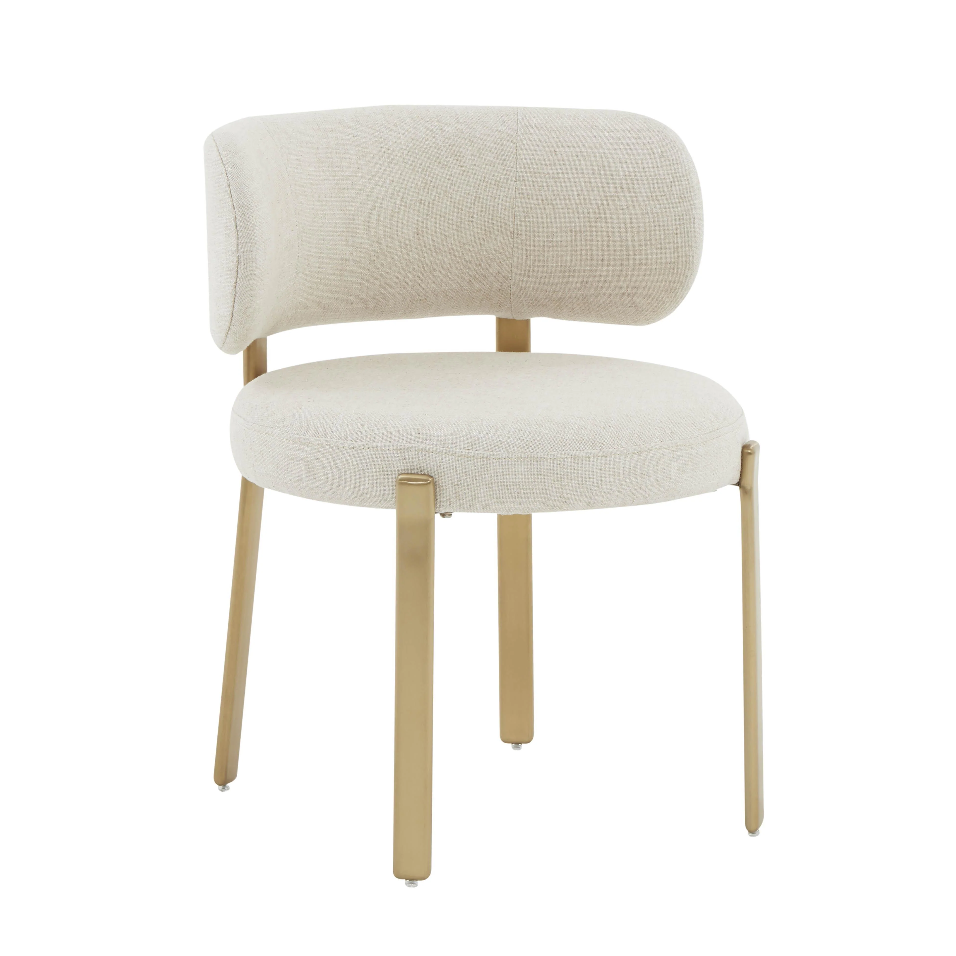 Margaret Cream Linen Dining Chair - Remutear