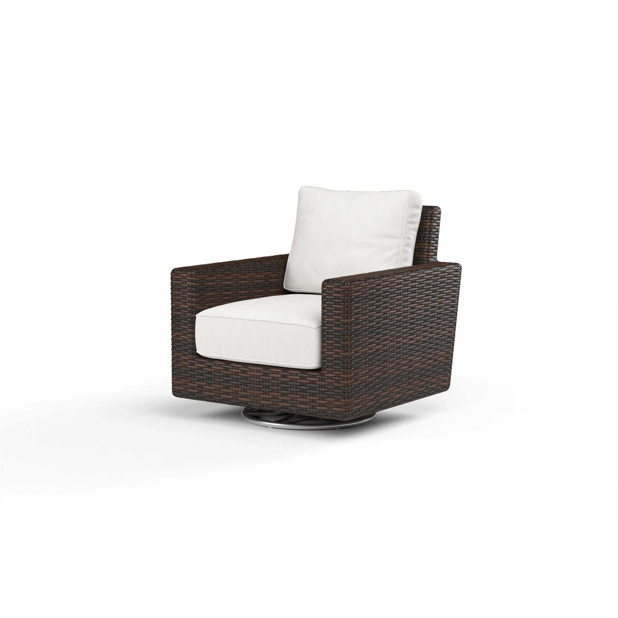 Montecito Swivel Rocker Club Chair in Canvas Flax w/ Self Welt - Remutear