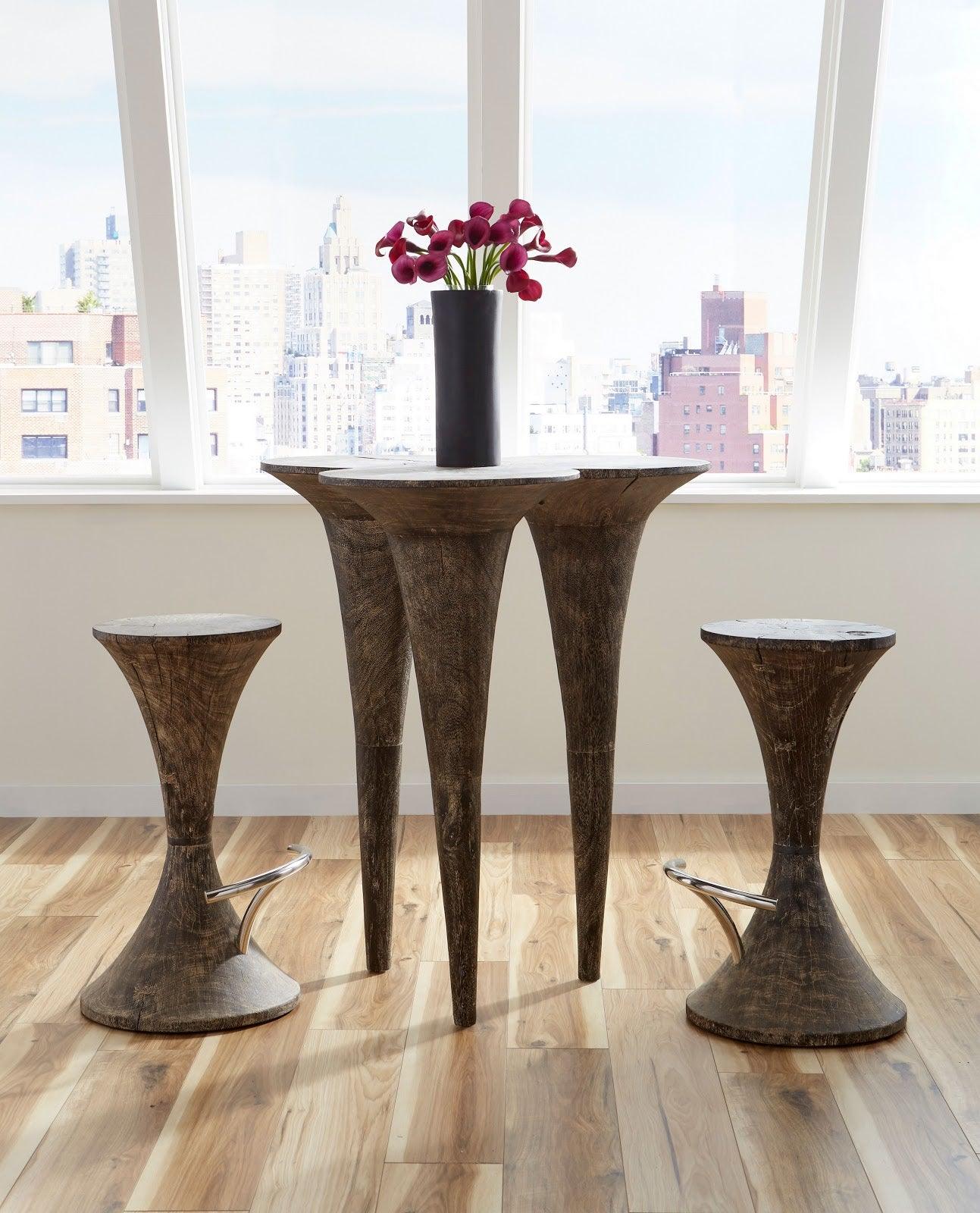 Marley Bar Stool, Gray Stone Finish, Stainless Steel Foot Rest - Remutear