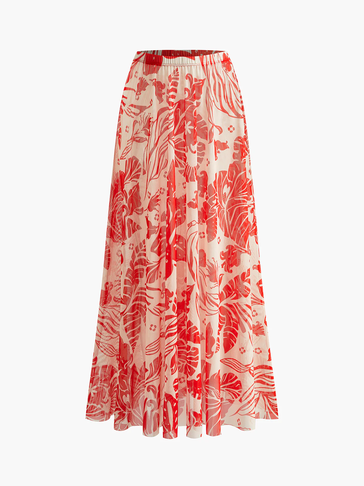 Mesh Printed Cover-Up Skirt - Remutear