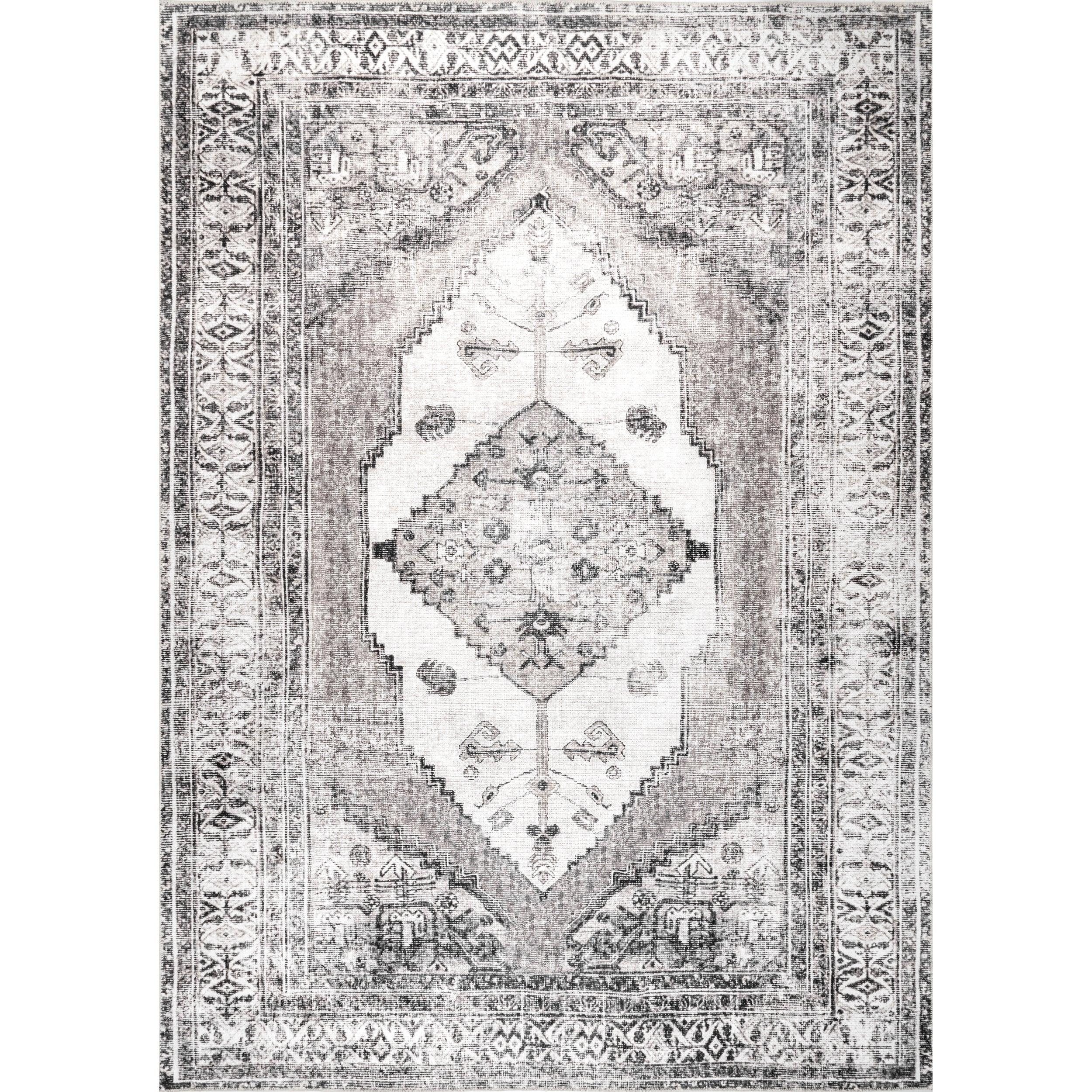 Gladys Machine Washable Vintage Medallion Area Rug - Remutear