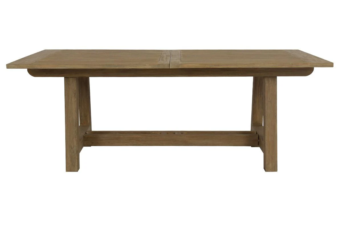 Coastal Teak Dining Table with Leaf Extension - Remutear
