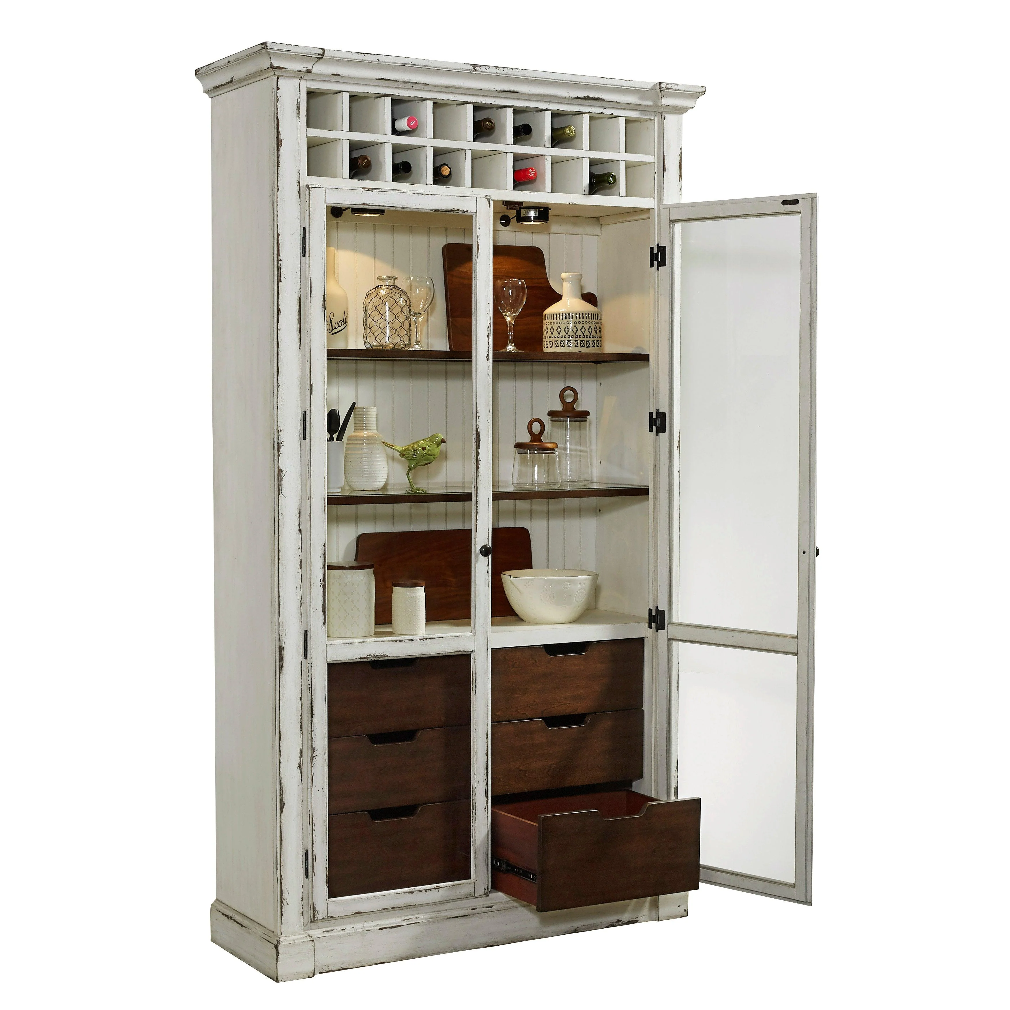 Display Curio Cabinet with Wine Storage - Remutear