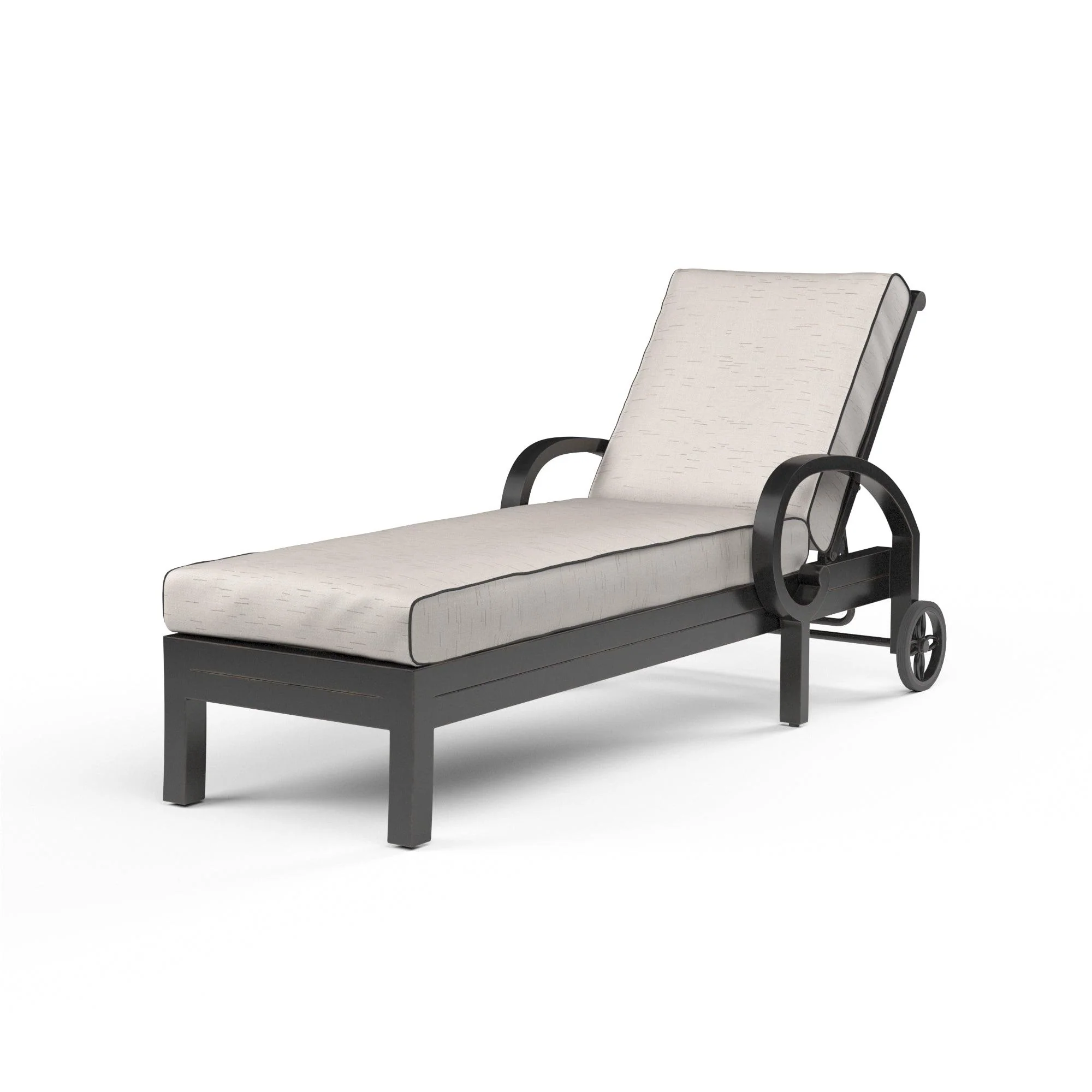 Monterey Chaise Lounge in Frequency Sand w/ Contrast Canvas Java Welt - Remutear