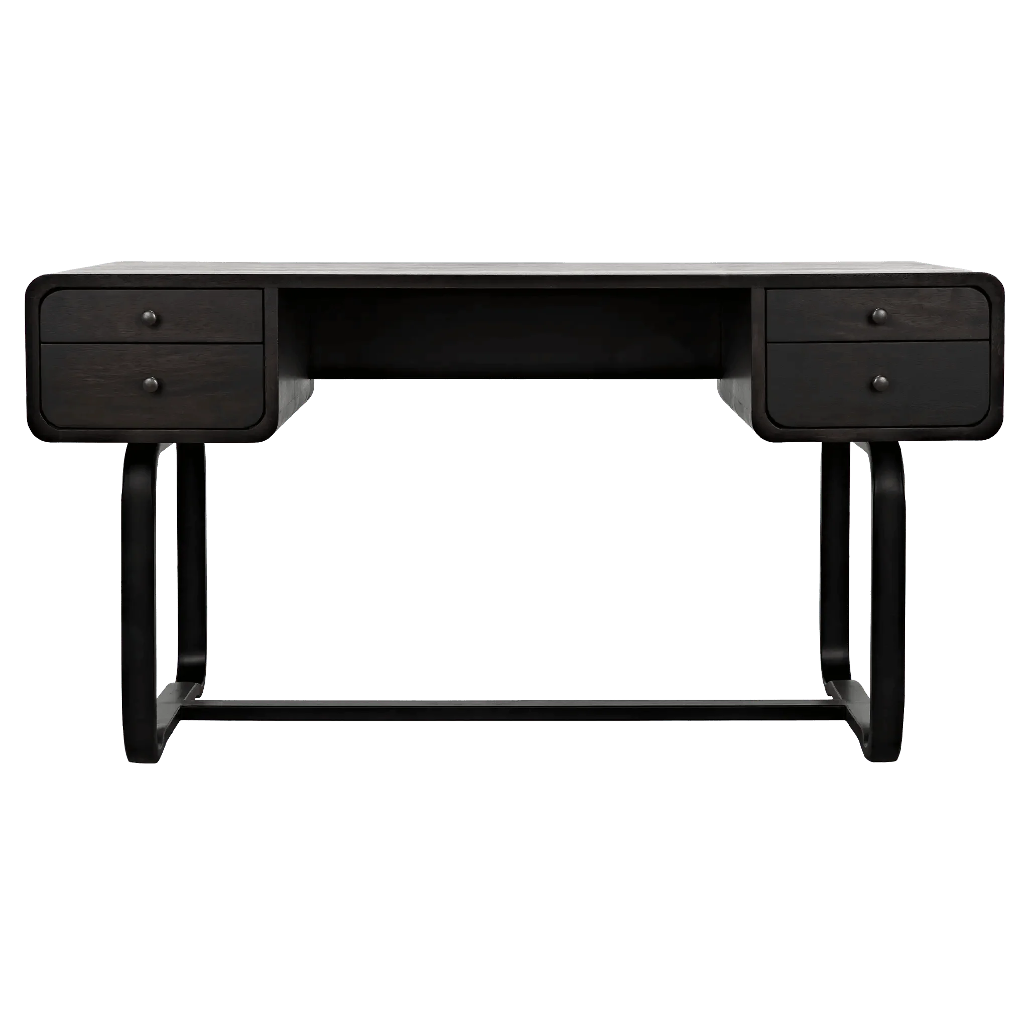 Voltes Desk, Ebony Walnut with Black Steel - Remutear