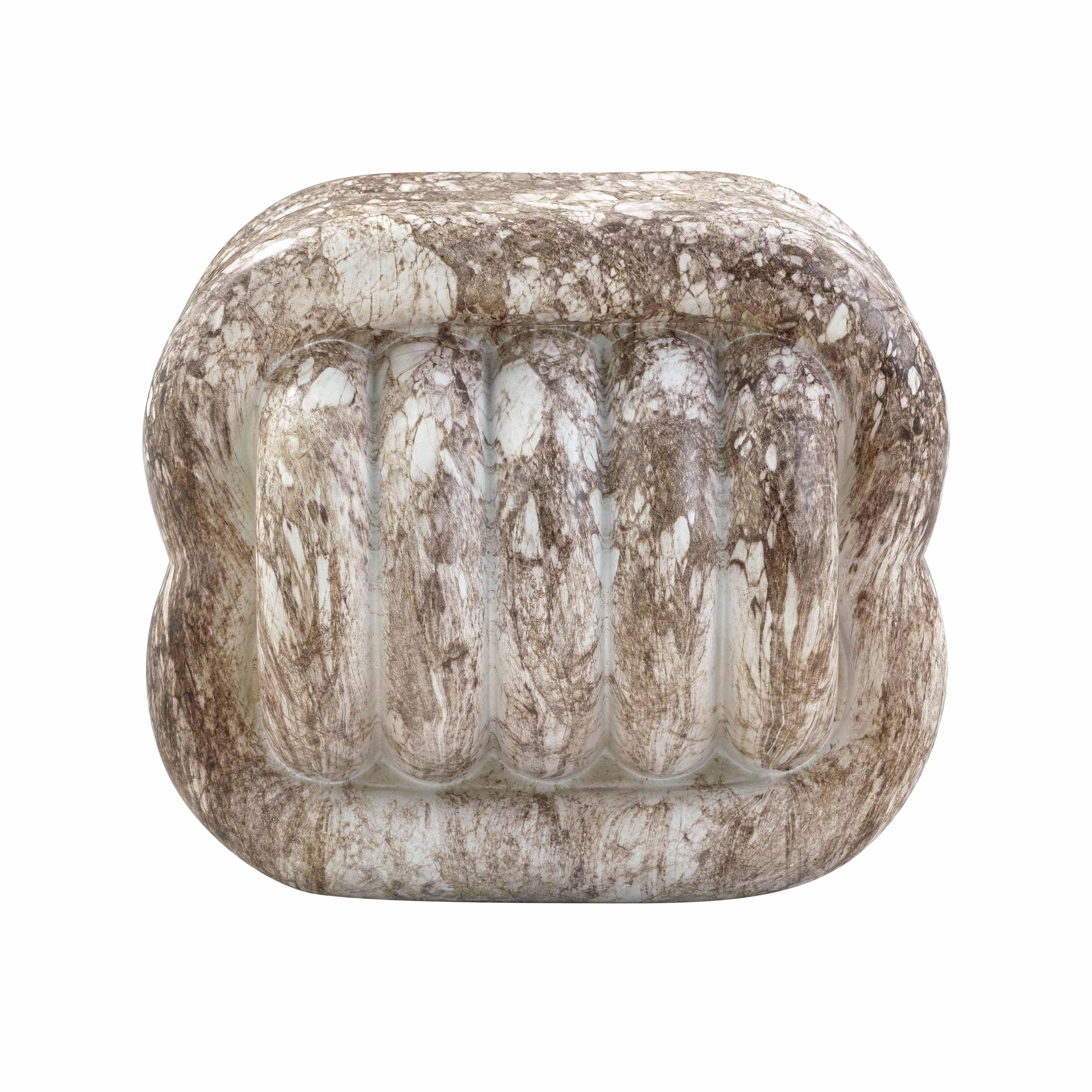 Love Knot Grey Faux Marble Indoor / Outdoor Accent Stool - Remutear