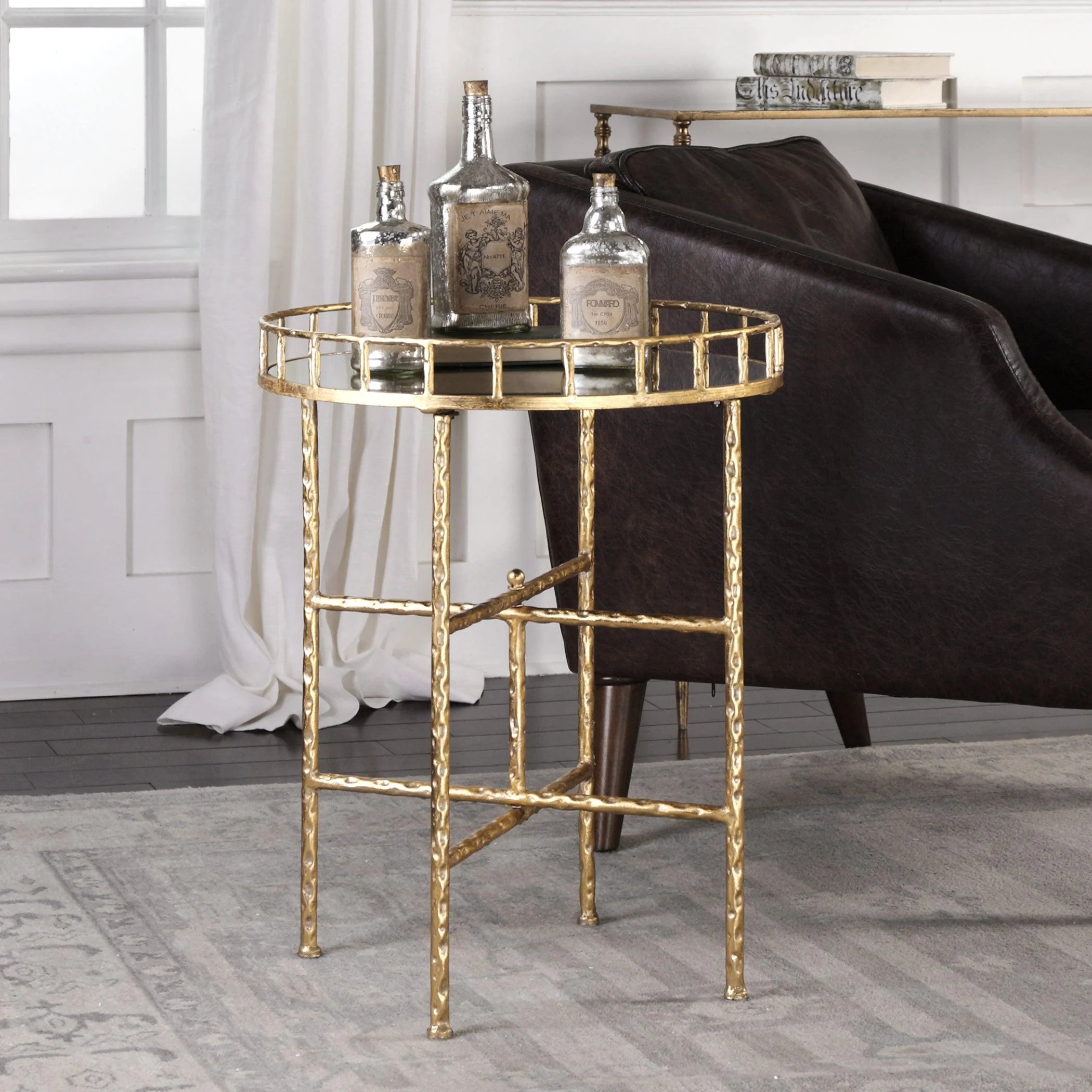 TILLY BRIGHT GOLD ACCENT TABLE - Remutear