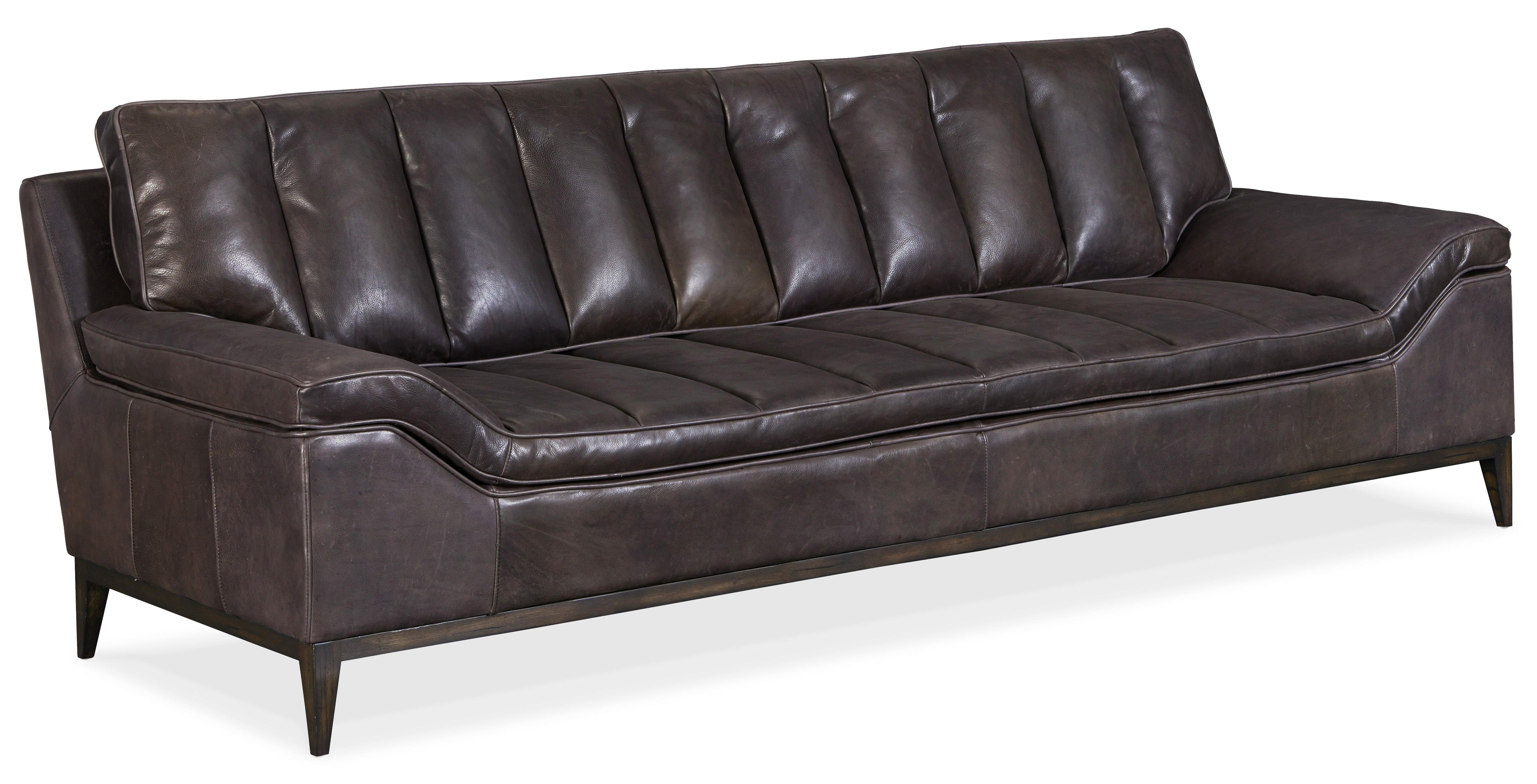 Kandor Leather Stationary Sofa - Remutear