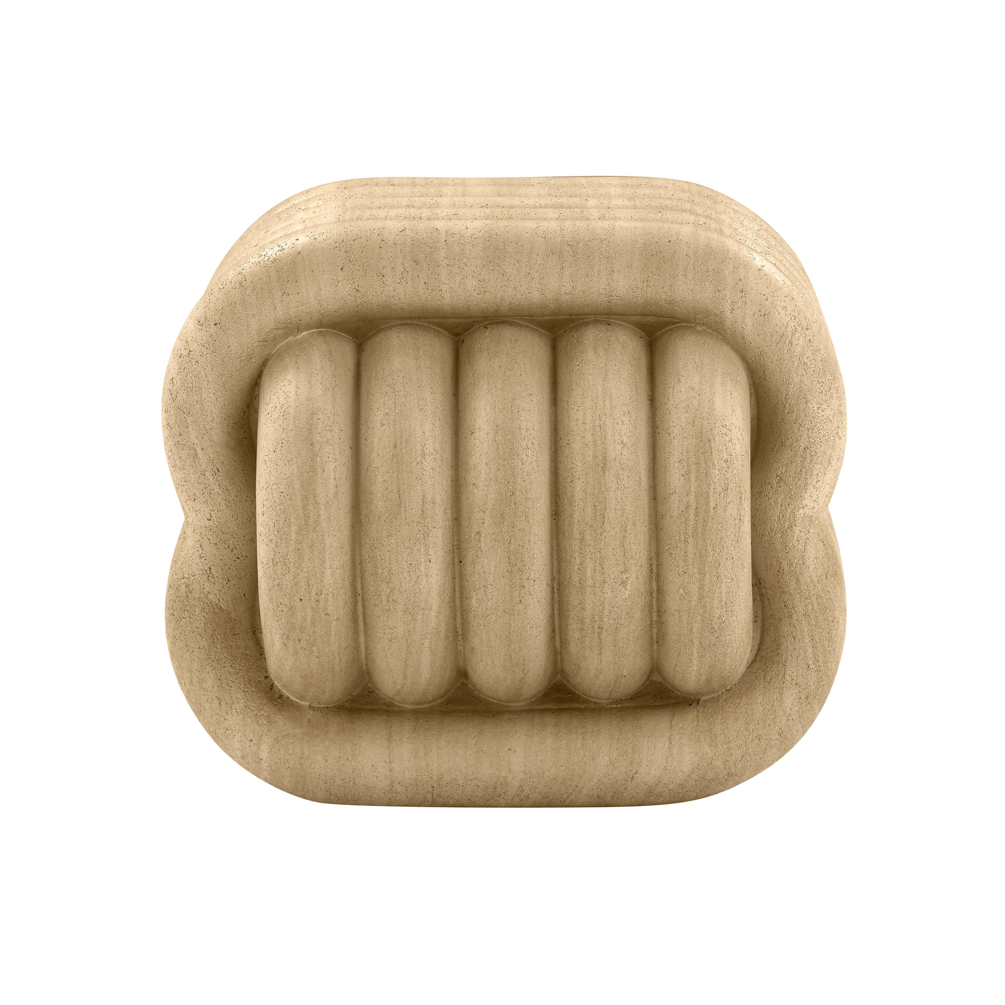 Love Knot Faux Travertine Indoor / Outdoor Accent Stool - Remutear