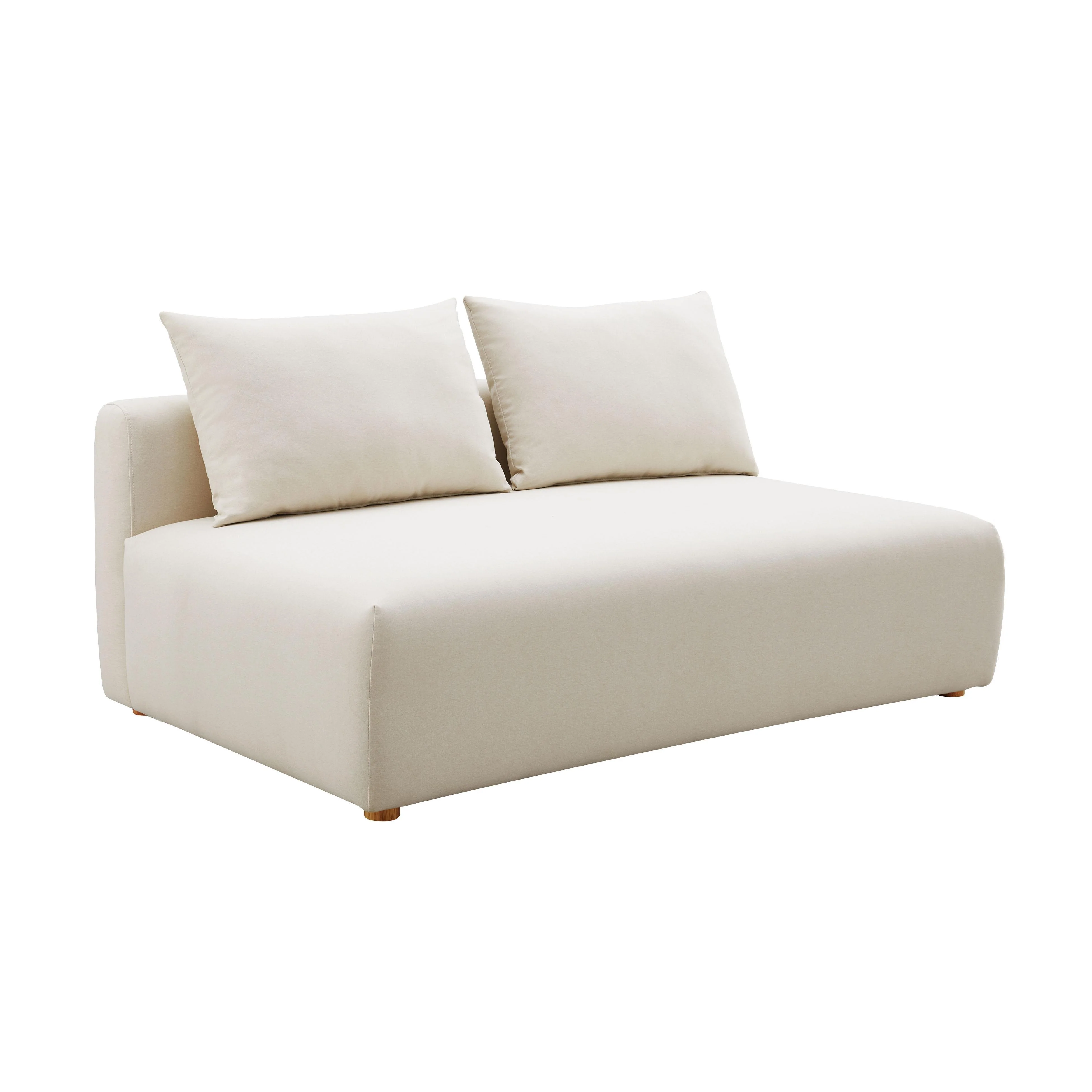 Hangover Cream Linen Modular Loveseat - Remutear