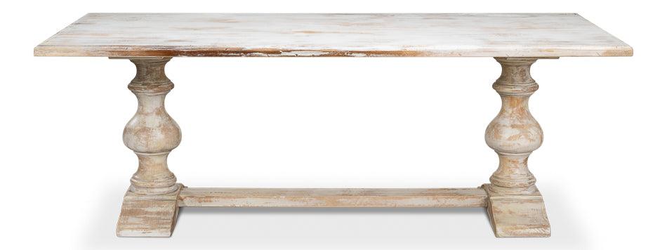 Lionisio Trestle Table Disrupted White - Remutear
