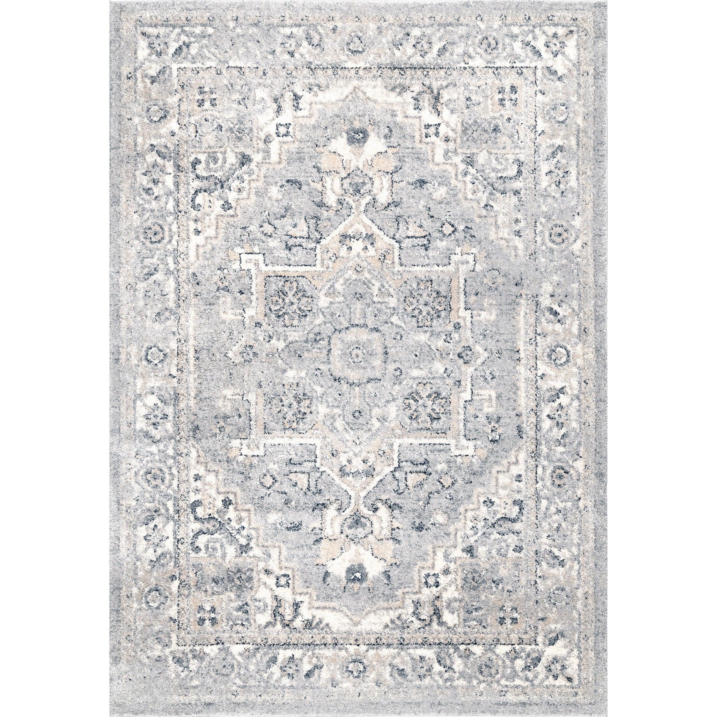 Gena Distressed Transitional Medallion Area Rug - Remutear