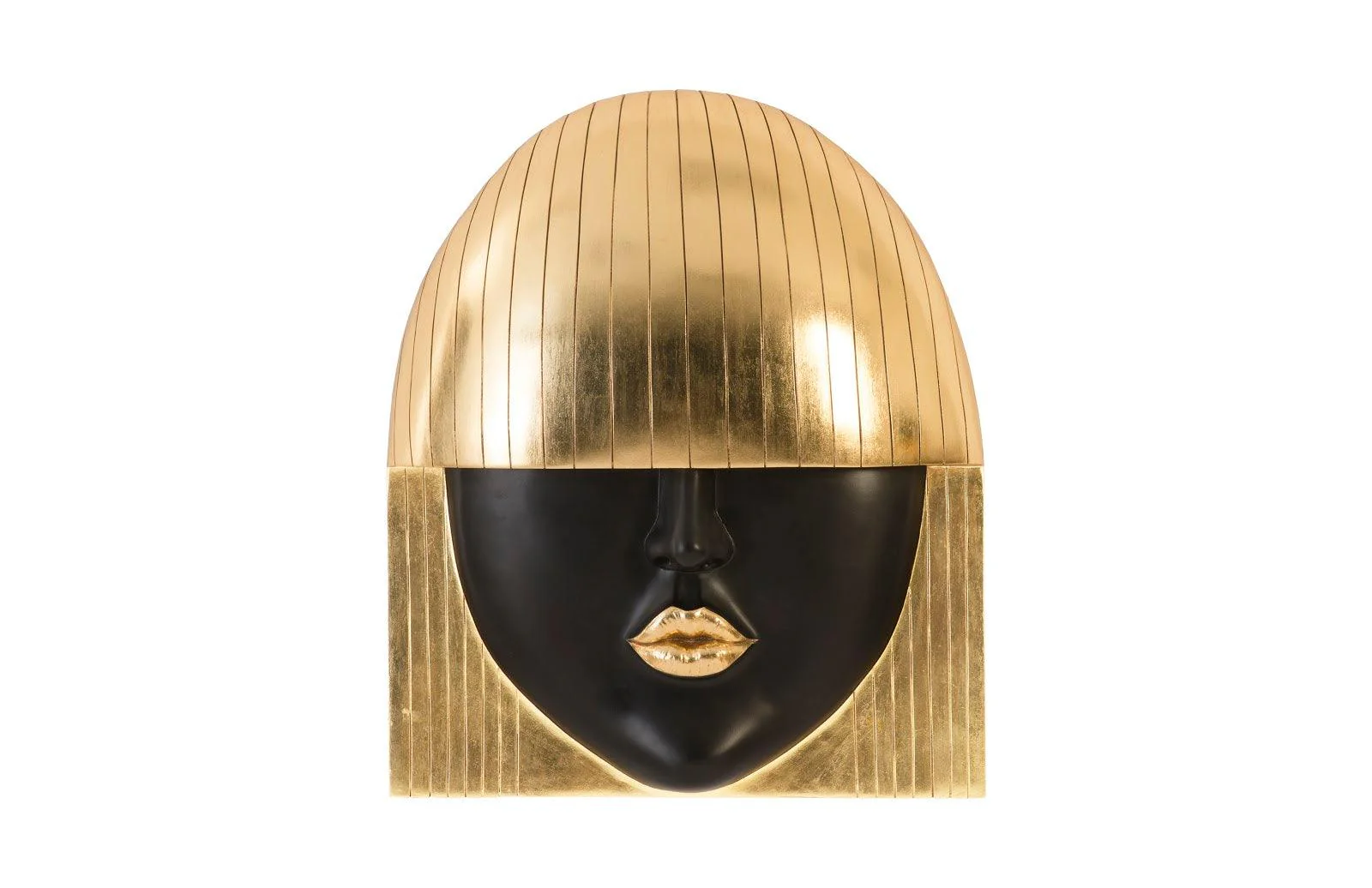 Fashion Faces Wall Art, Large, Kiss, Black and Gold Leaf - Remutear