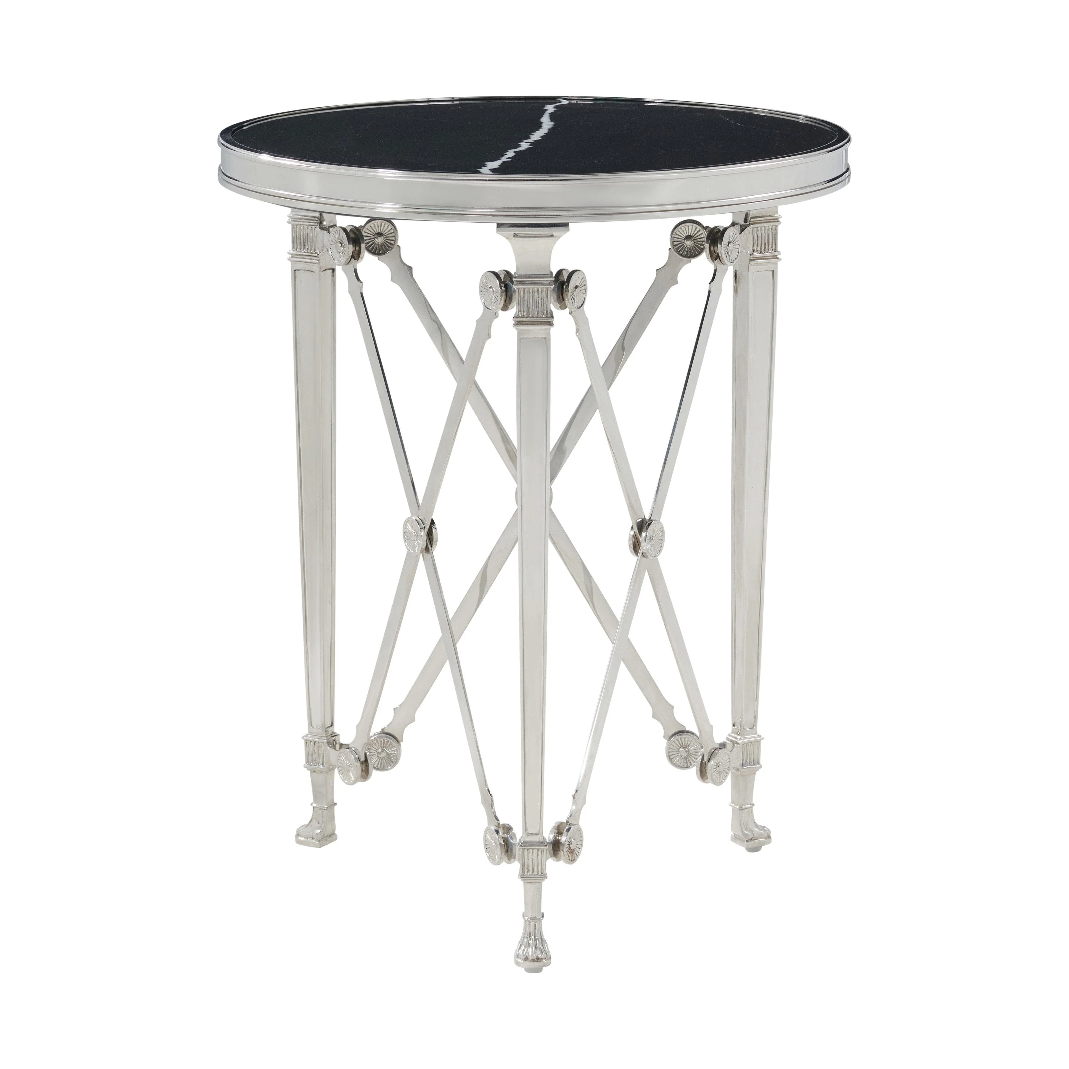 Spencer London Small Round Nickel Side Table - Remutear