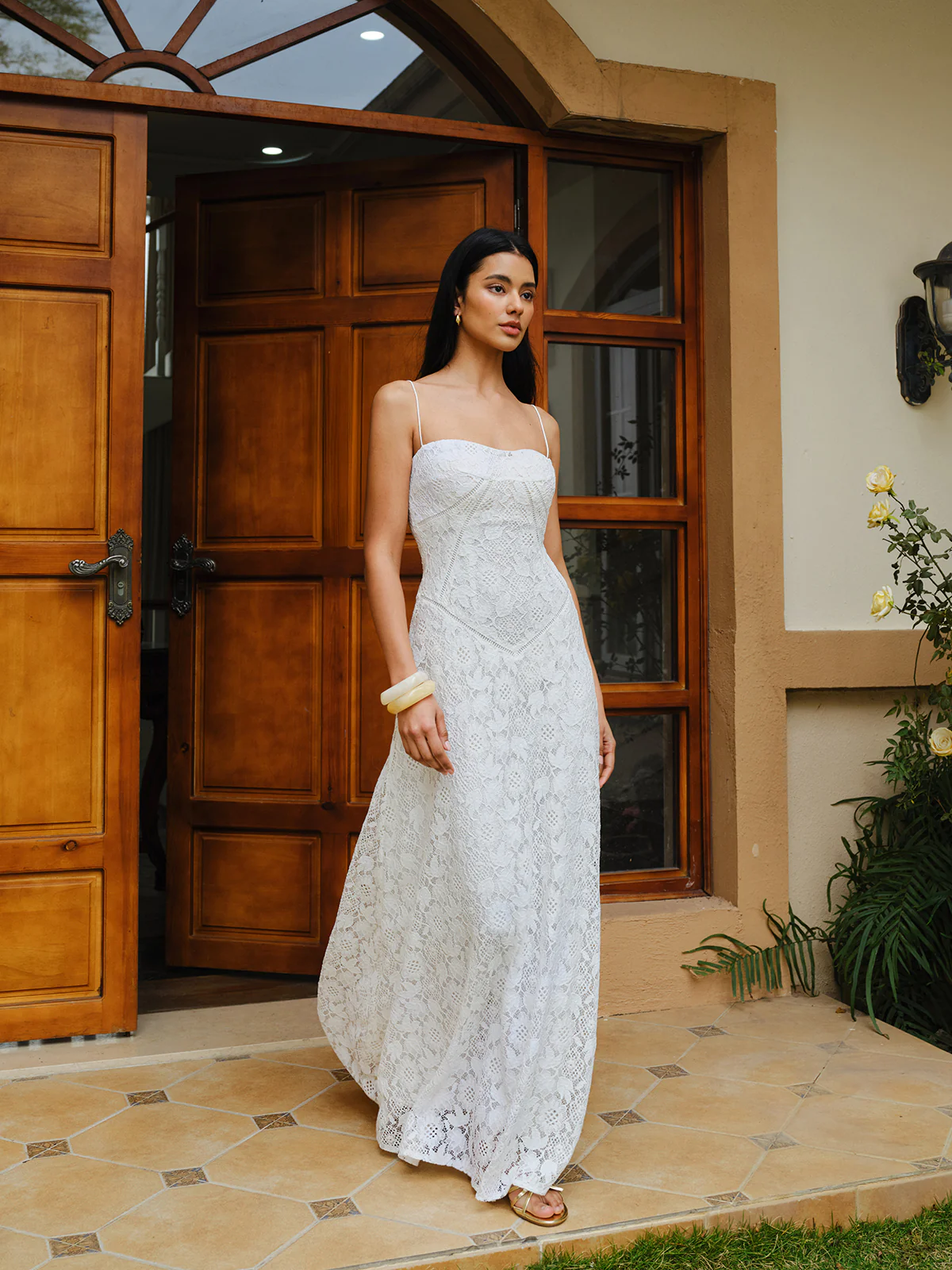 Lace Spaghetti Strap Dress - Remutear