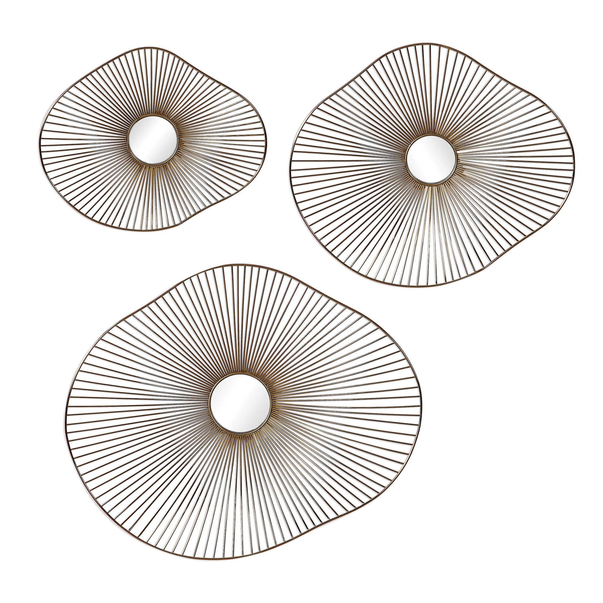 AVARIE GOLD METAL WALL ART SET/3 - Remutear